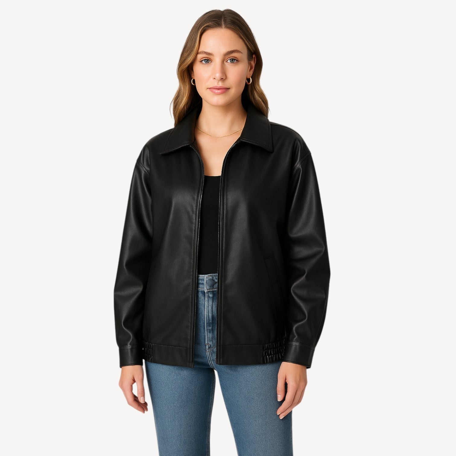 Classic Zip Leather Jacket
