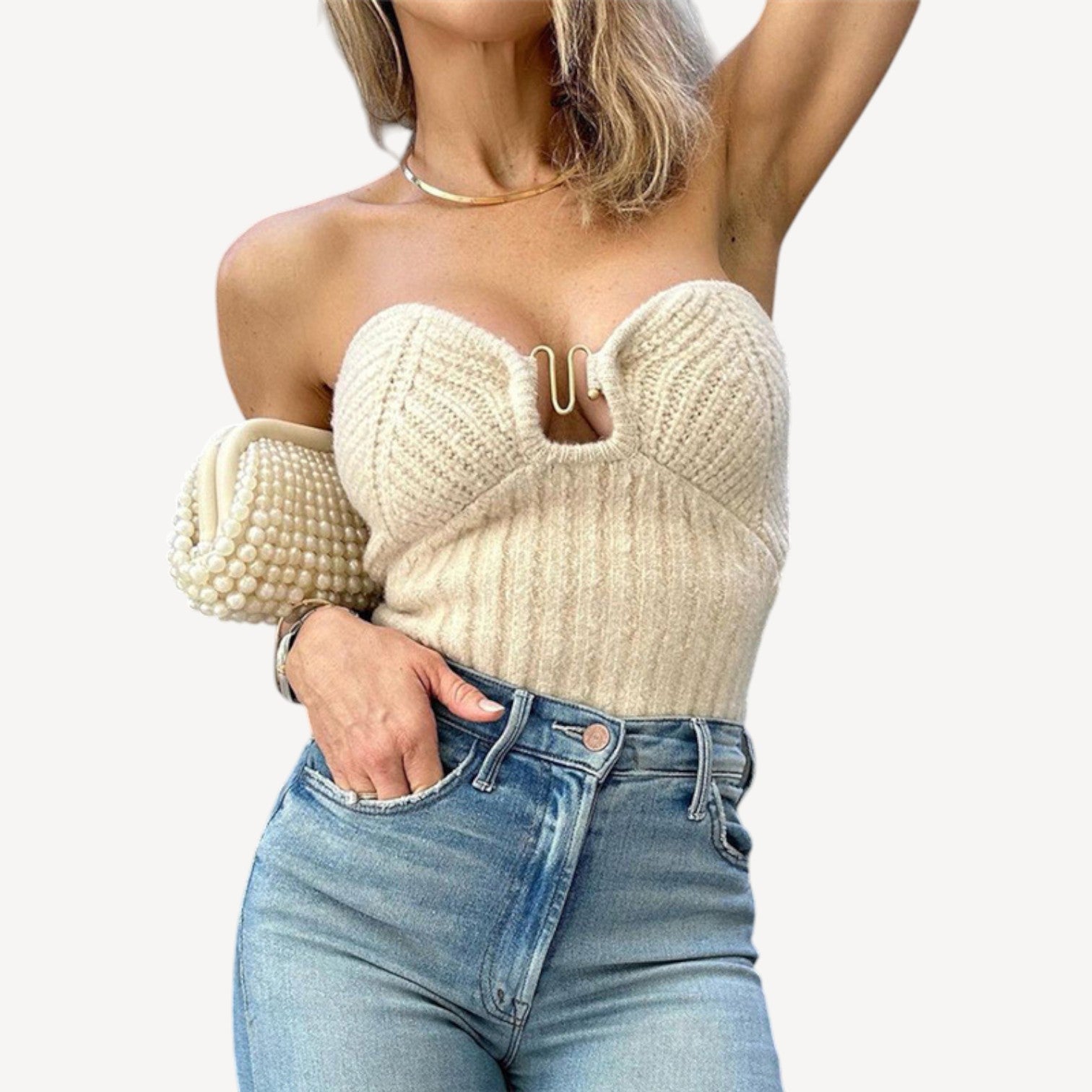 Strapless Knit Party Top
