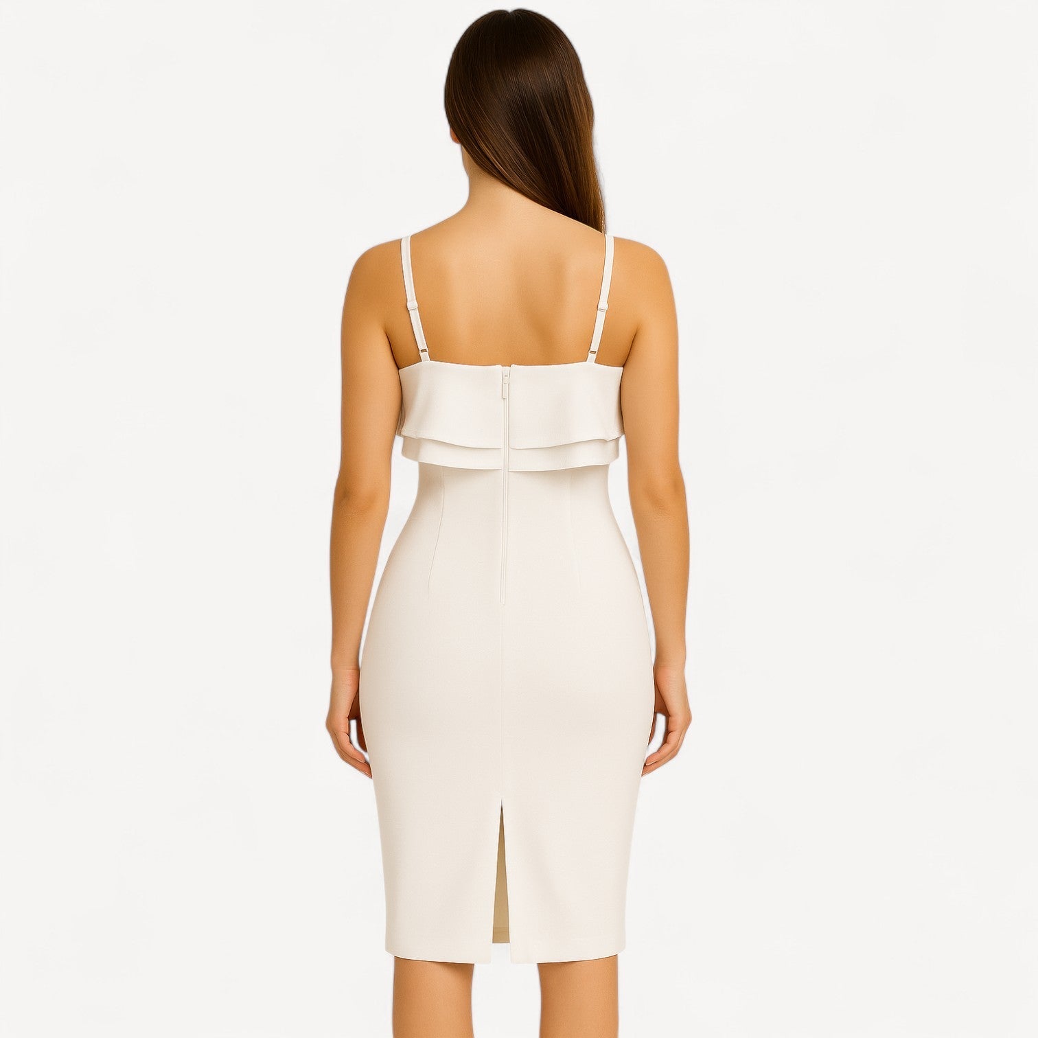 Ruffle Front Midi Dress