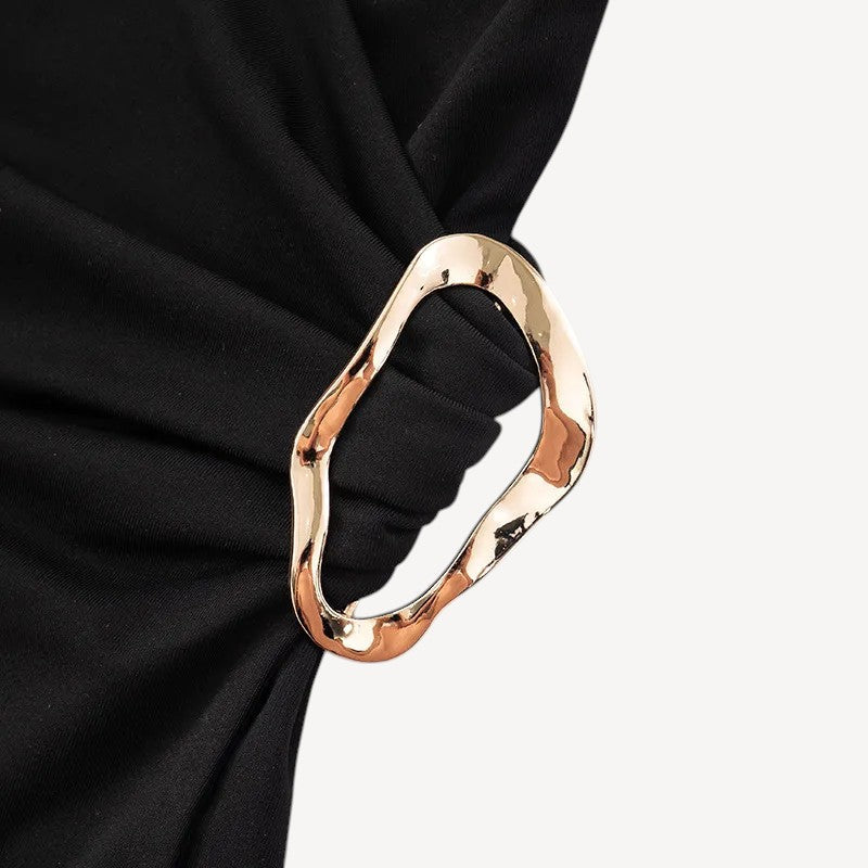 Black Halter Wrap Top