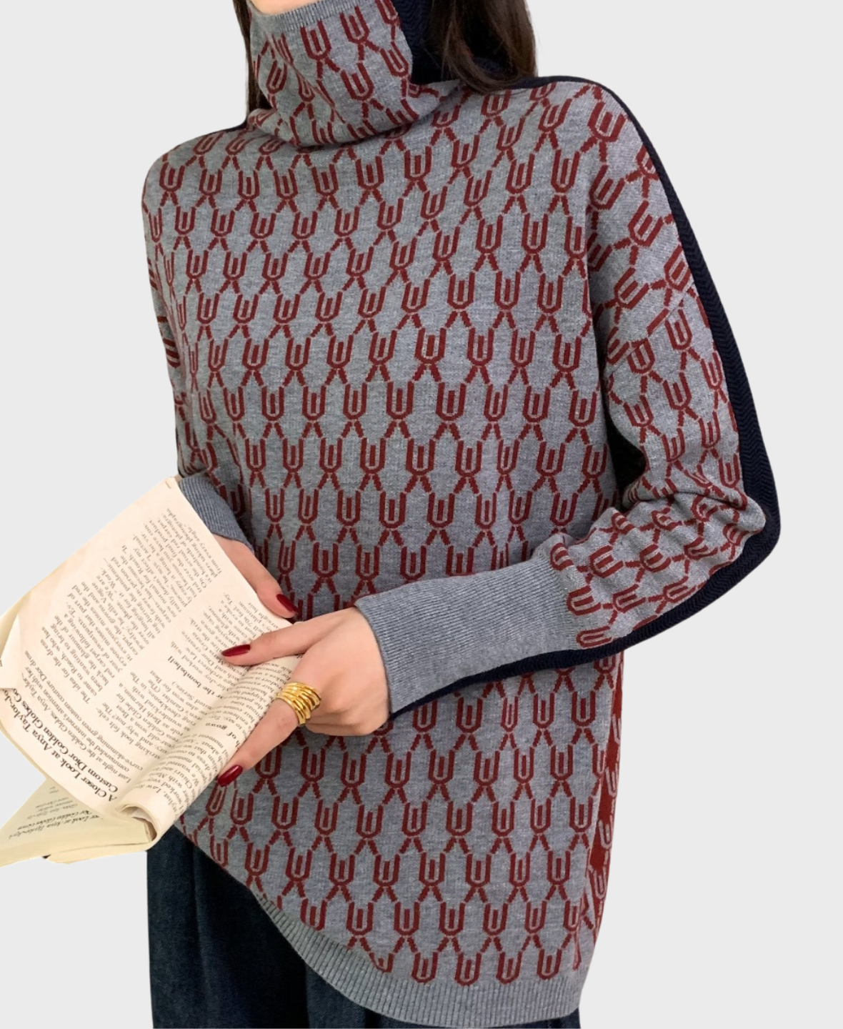 Elara™ Geometric Knit Sweater