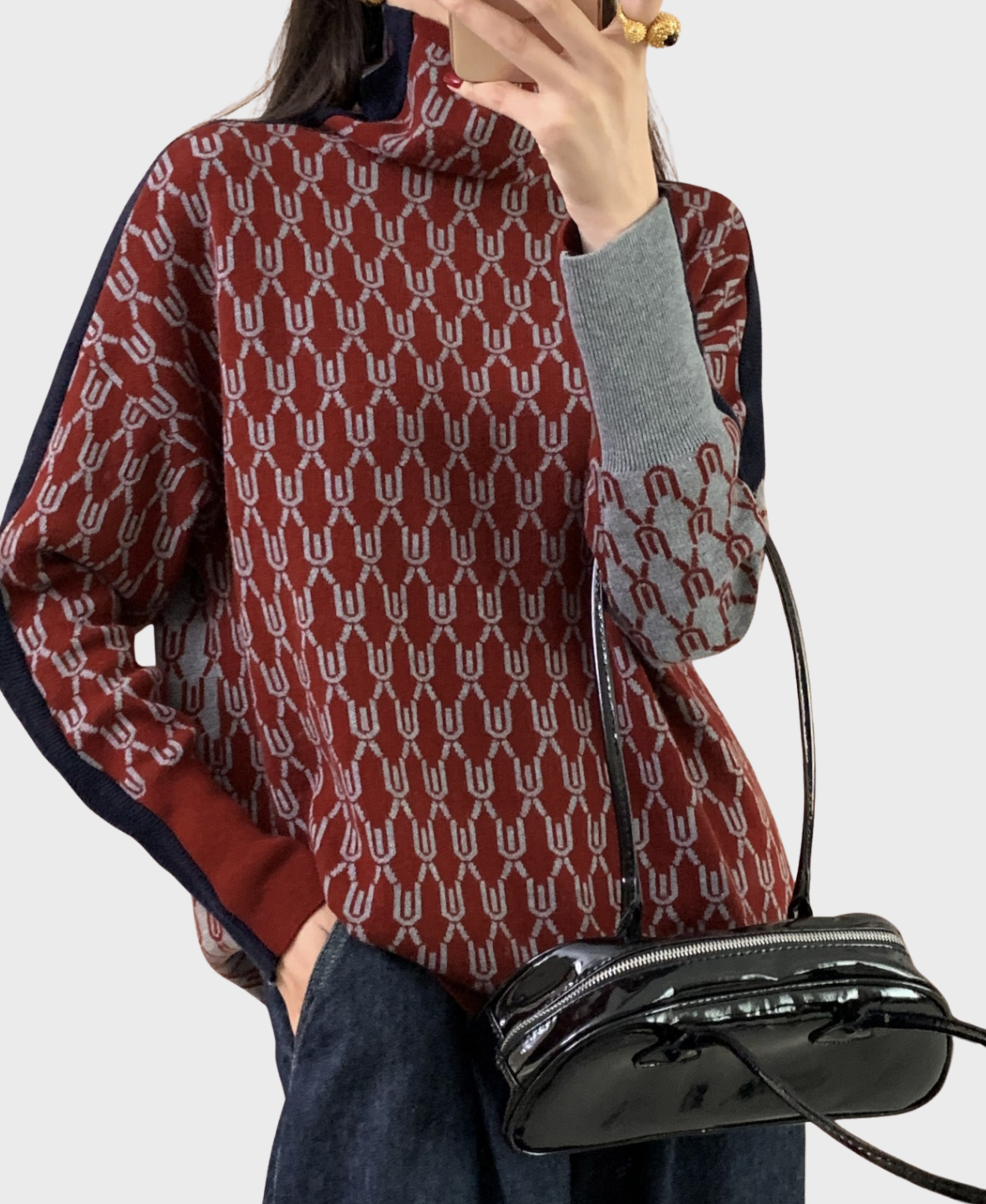 Elara™ Geometric Knit Sweater