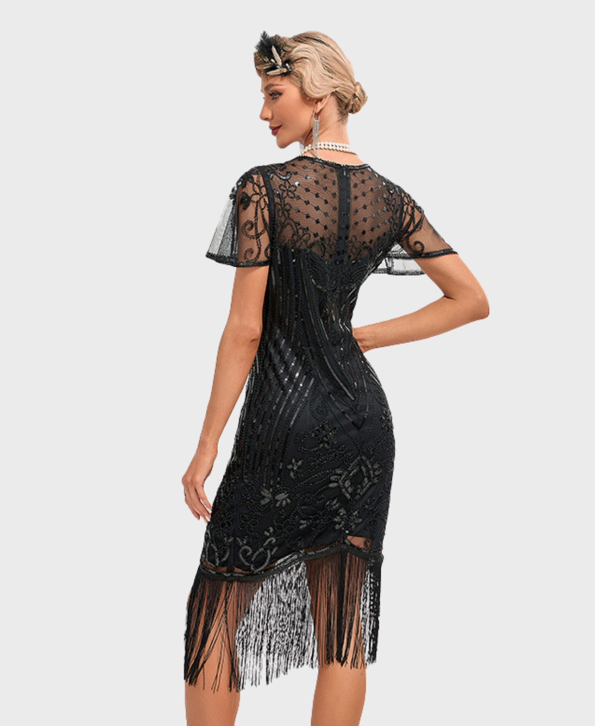 Gatsby Vintage Sequin Fringe Dress