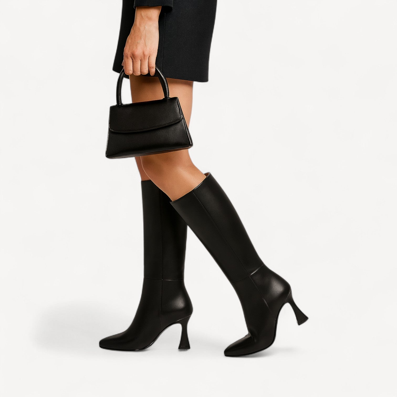 Sculpted Heel Knee Boots