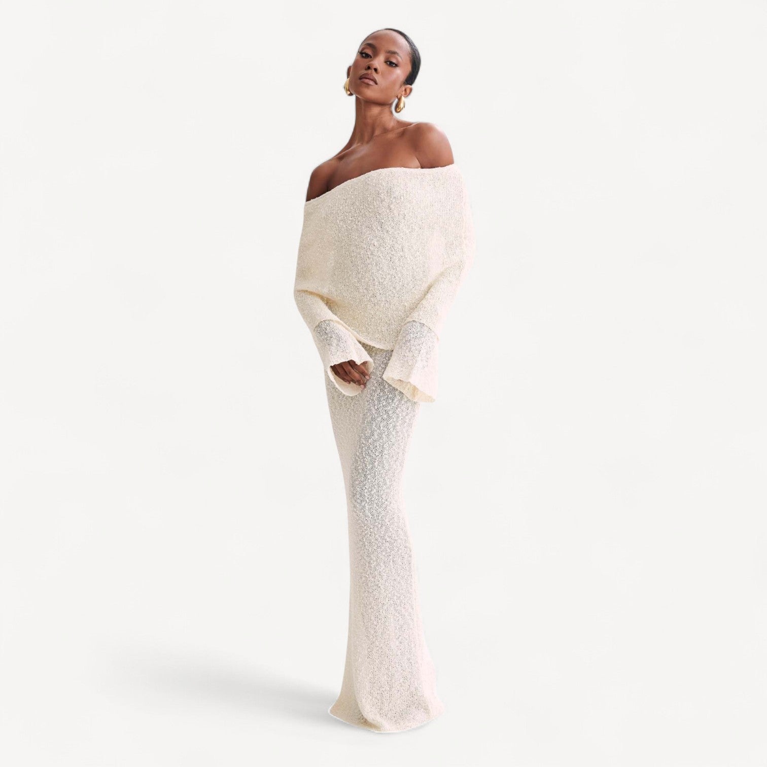 Off Shoulder Knit Dress