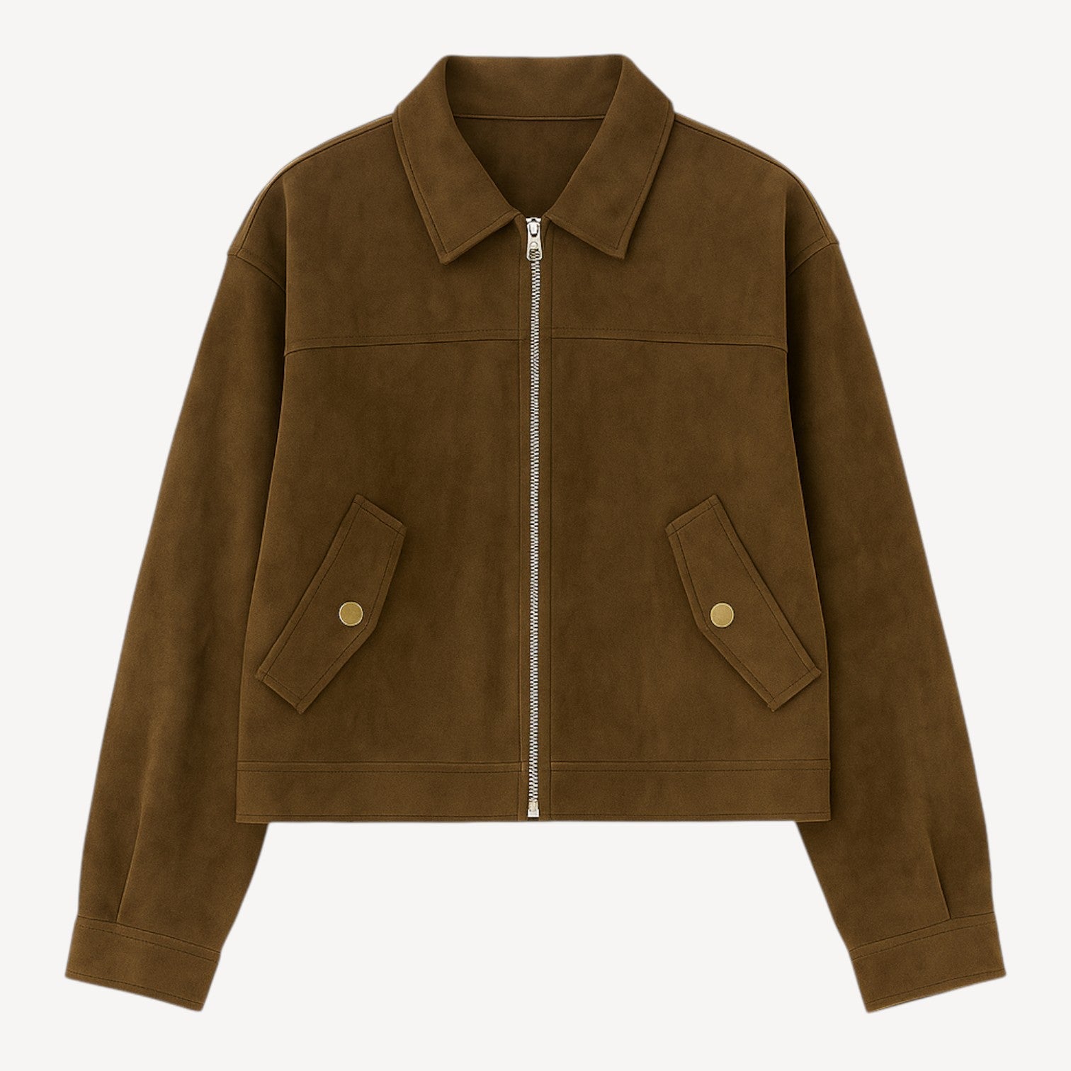 Brown Suede Zip Jacket