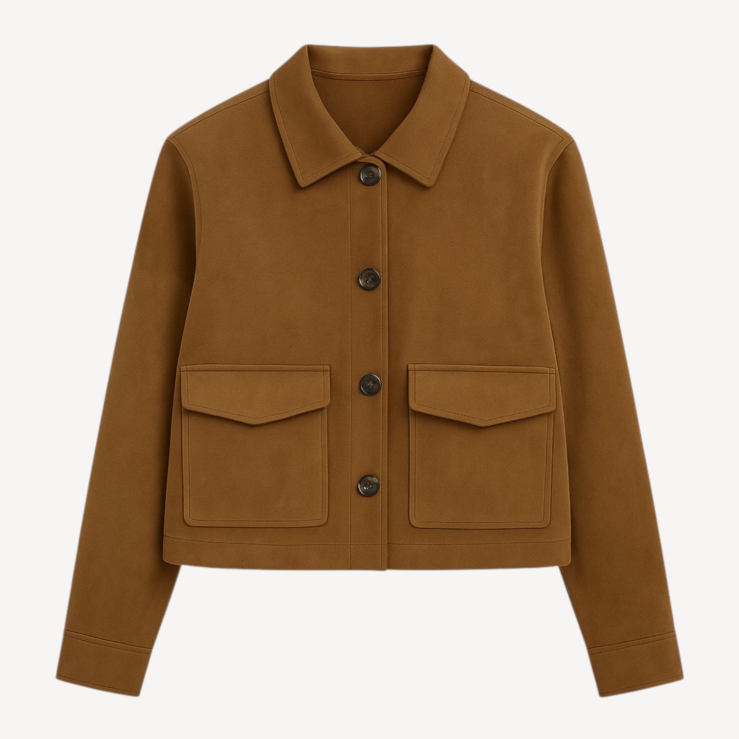 Button Front Suede Jacket