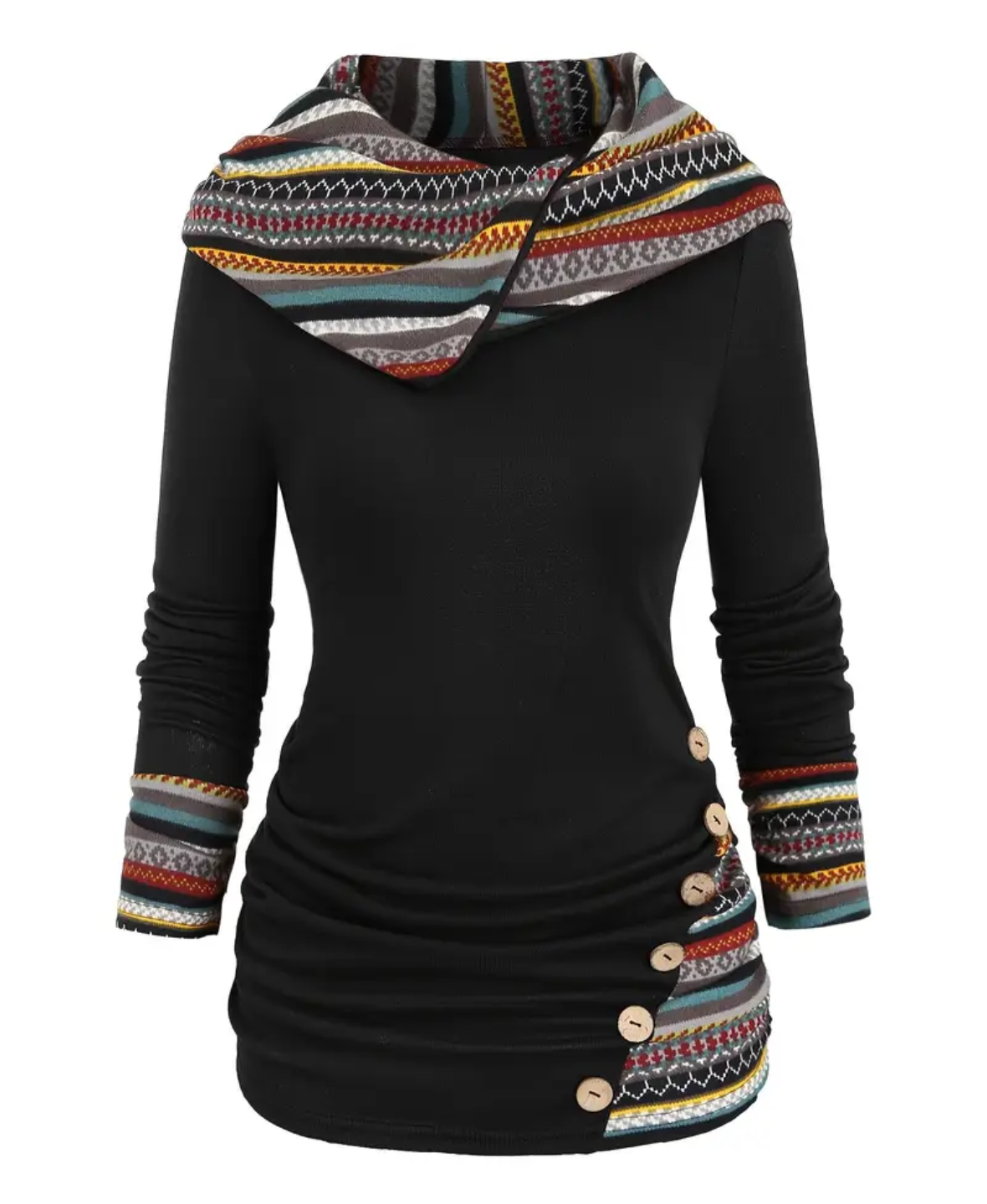 Liora™ Patchwork Hooded Sweatshirt