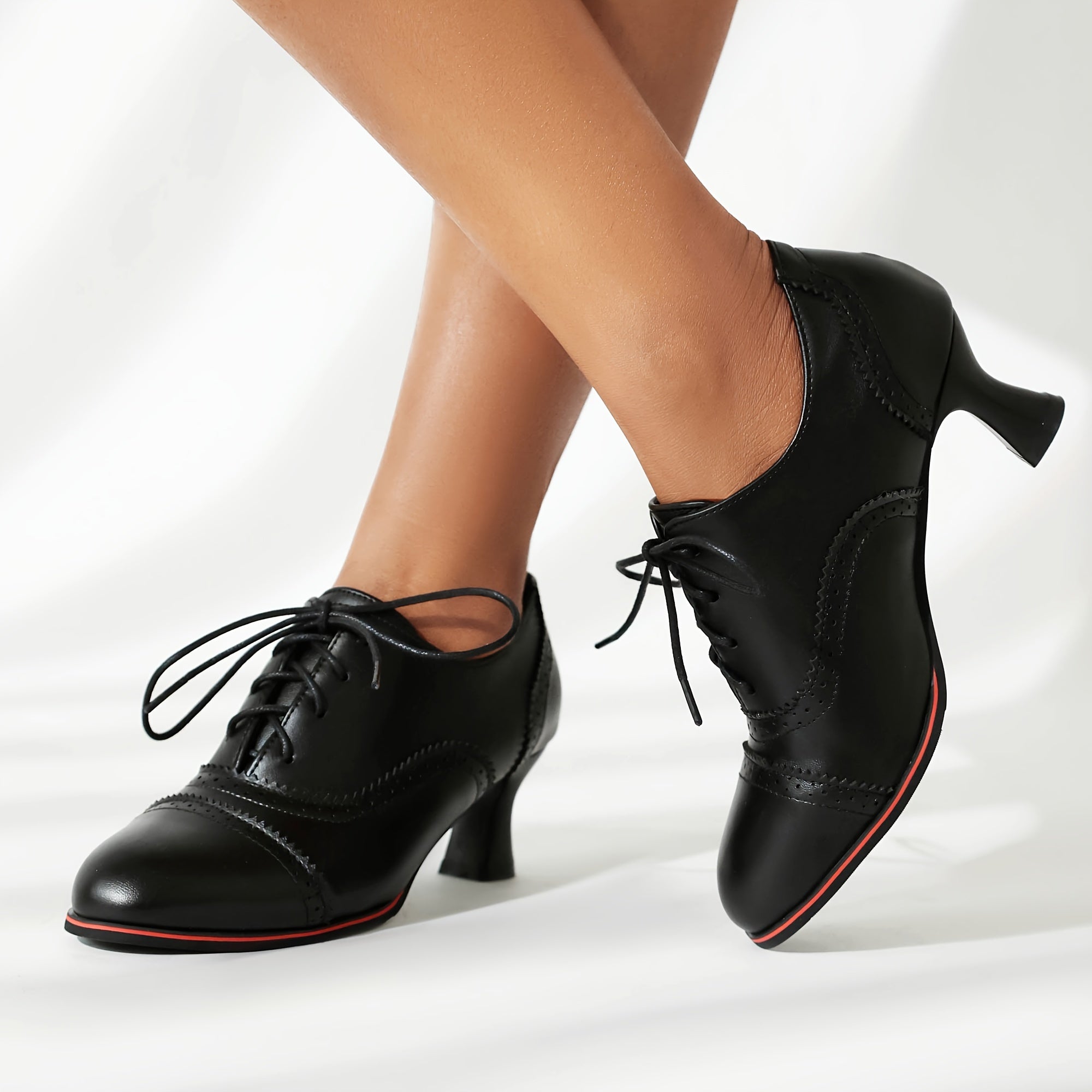 ADELINE™ – Vintage Lace-Up Heel Pumps
