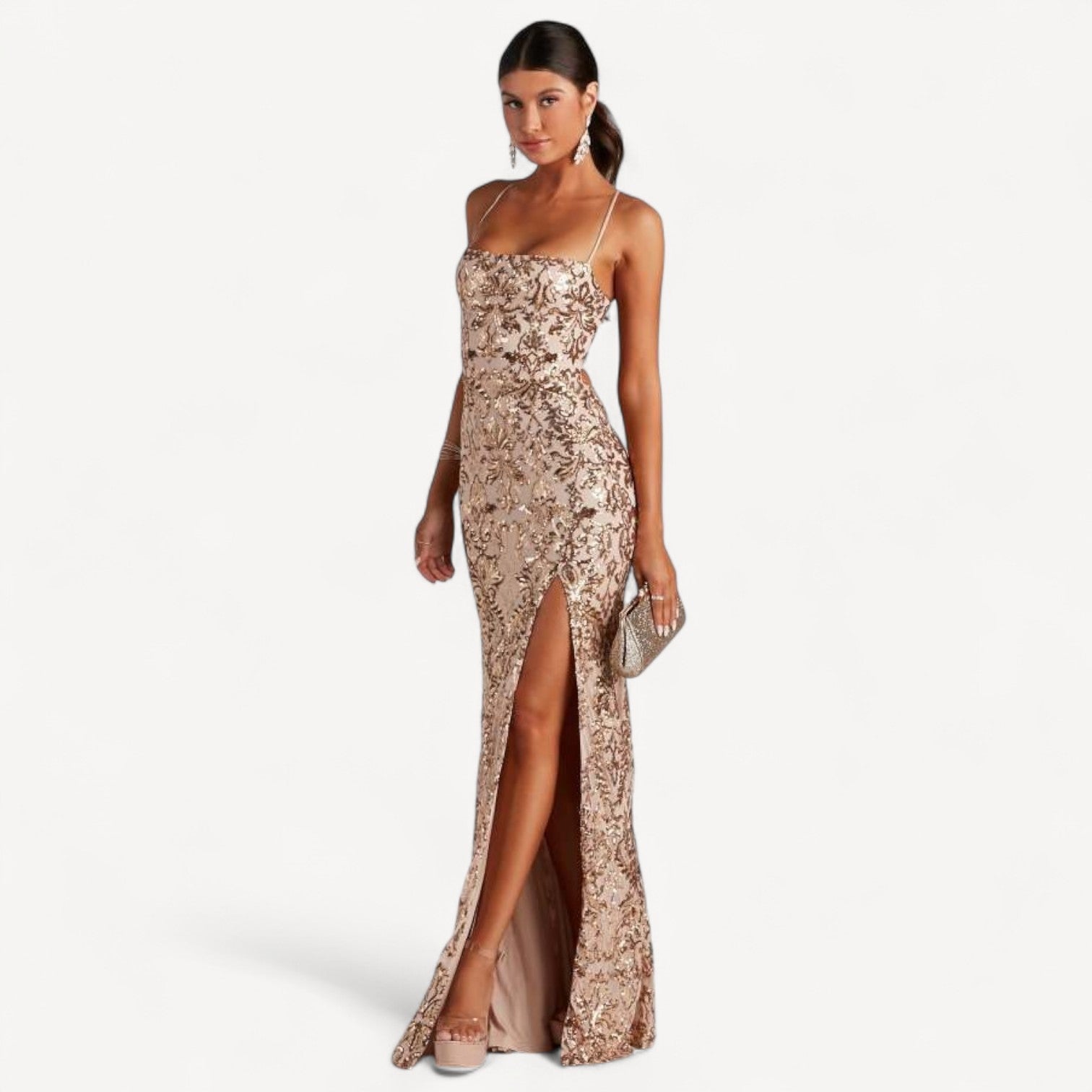 Spaghetti Strap Sequin Dress