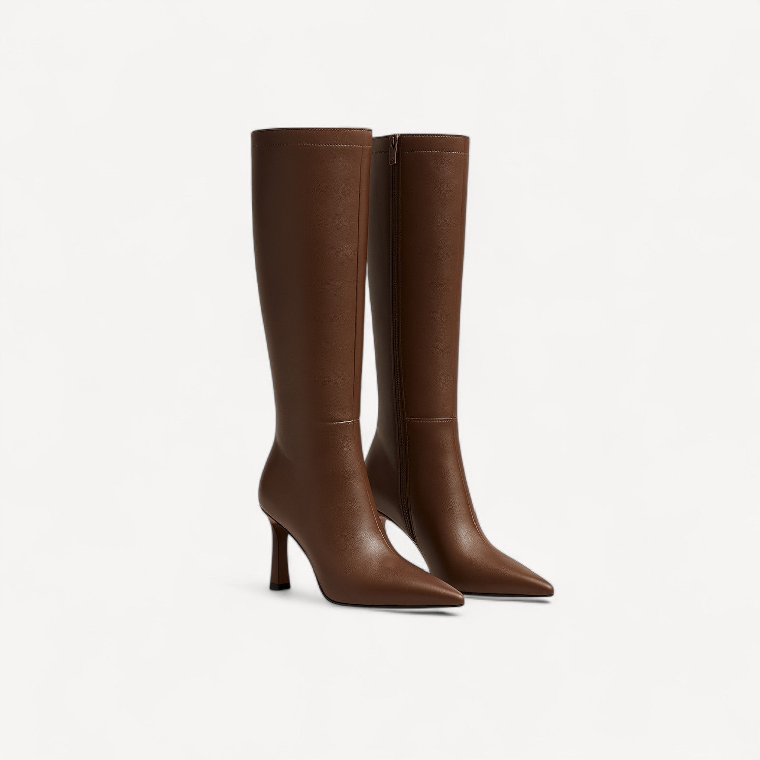 High Heel Leather Boots