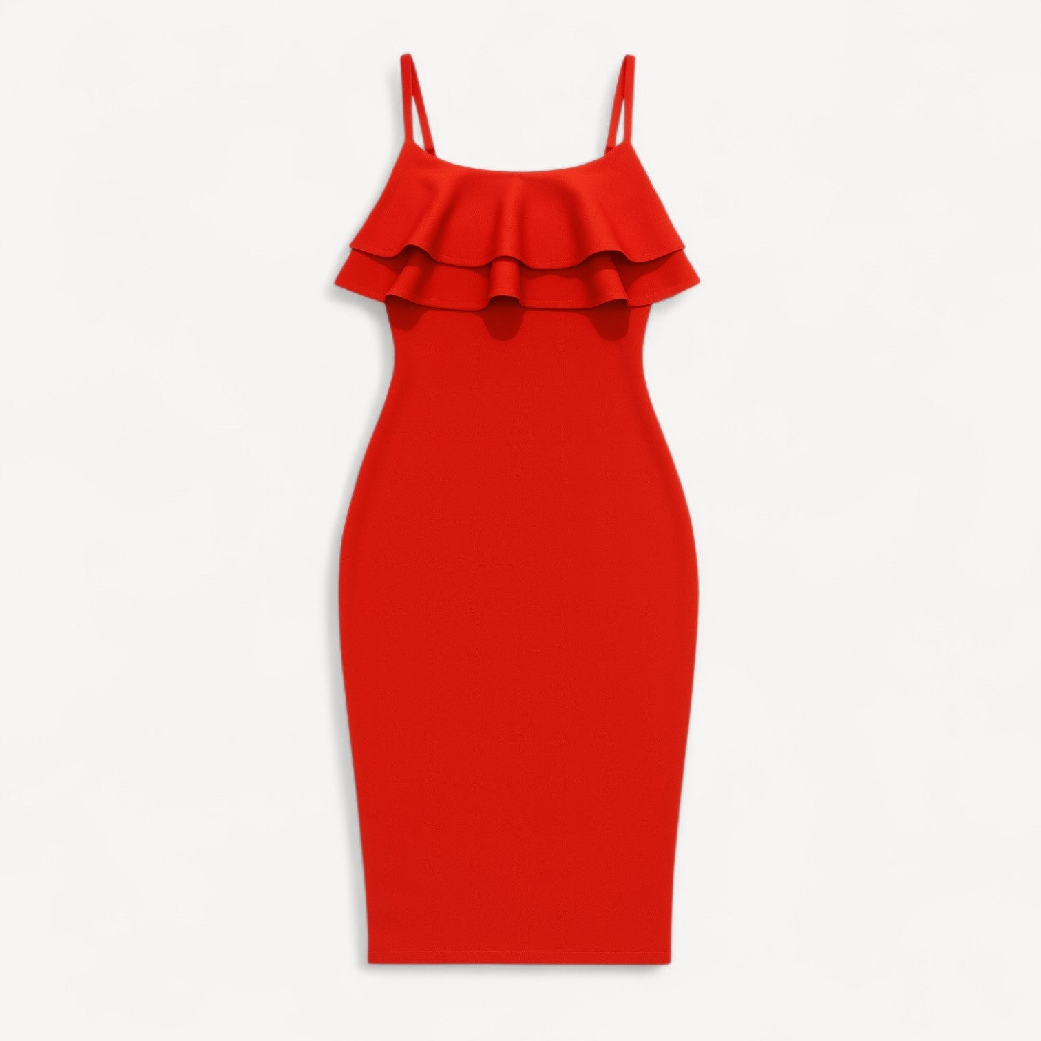 Ruffle Front Midi Dress