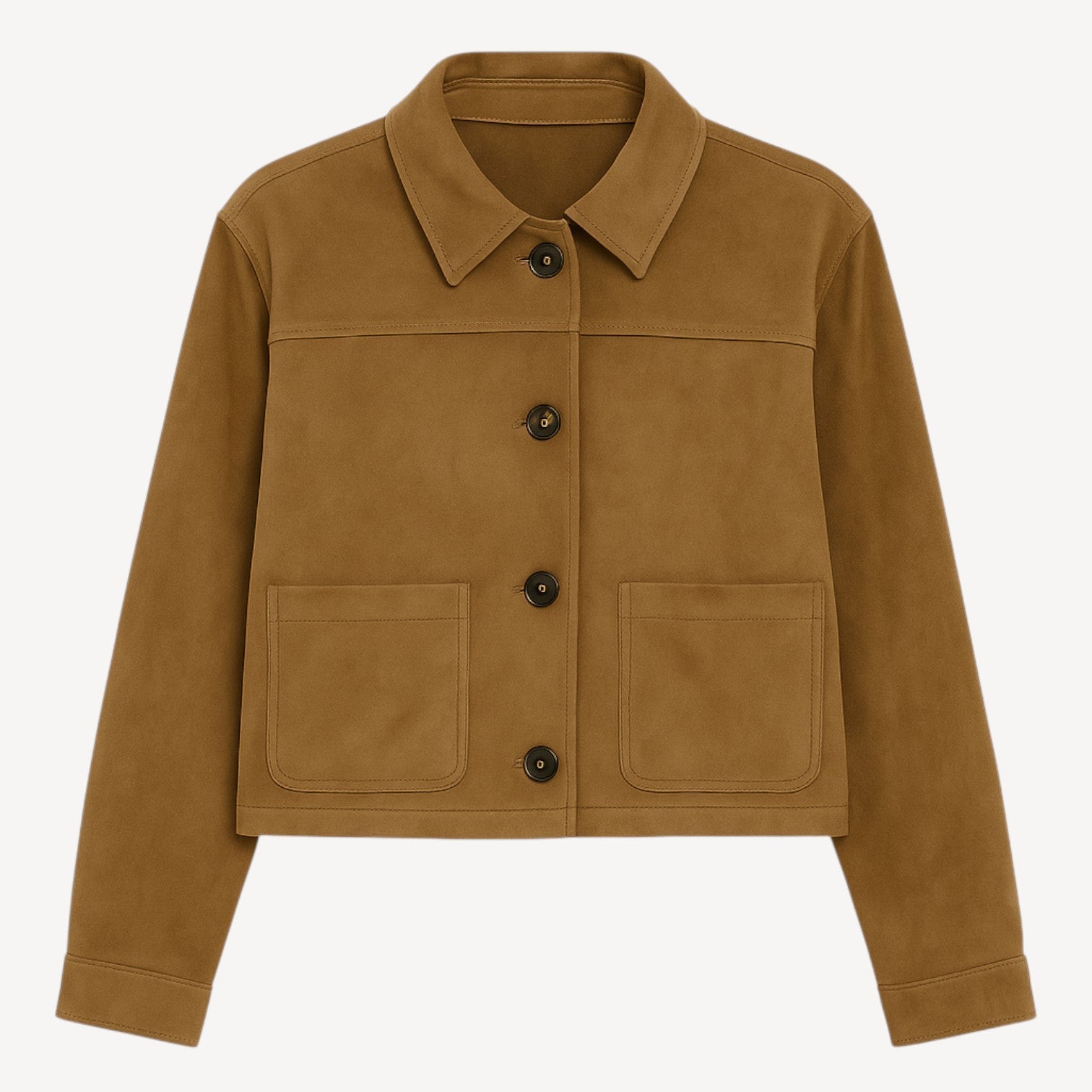 Brown Suede Button Jacket