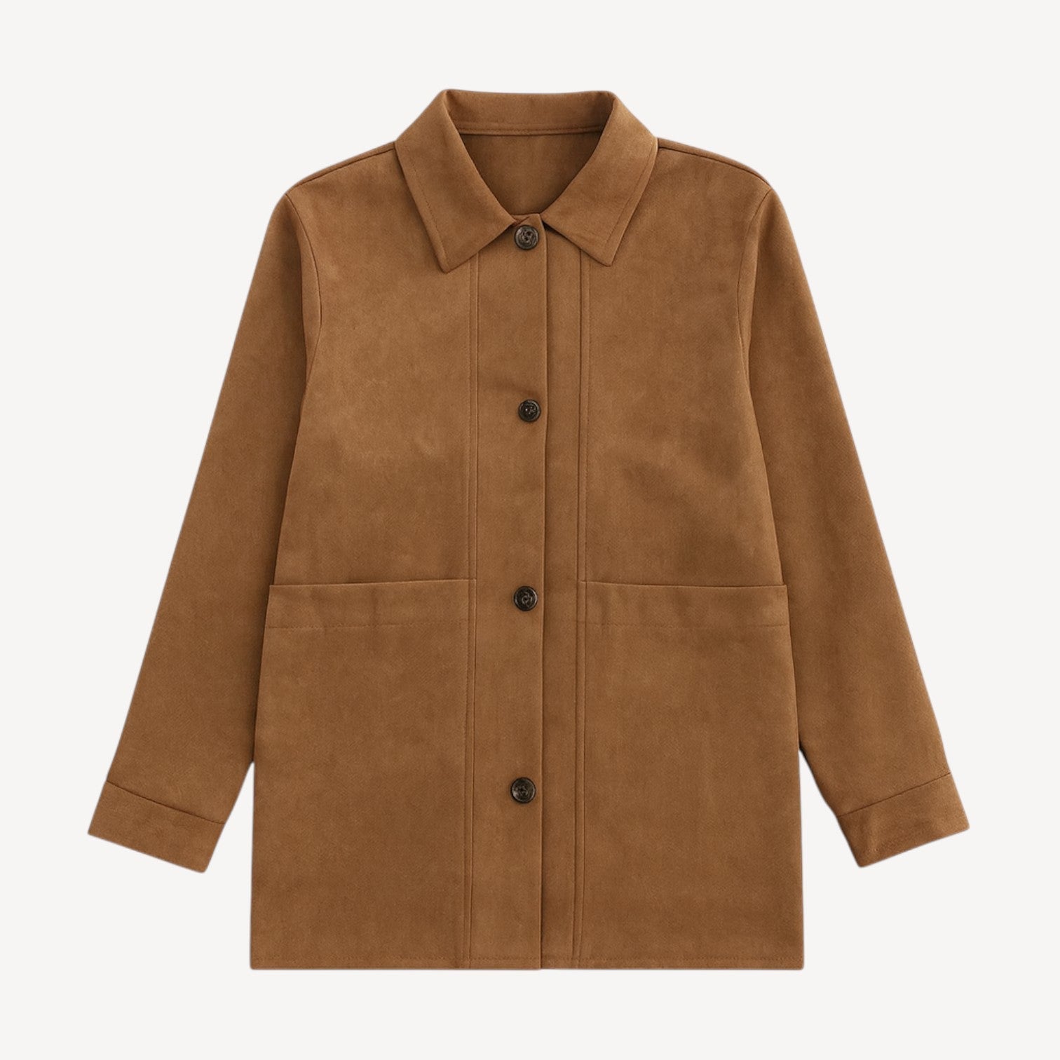 Brown Longline Suede Jacket