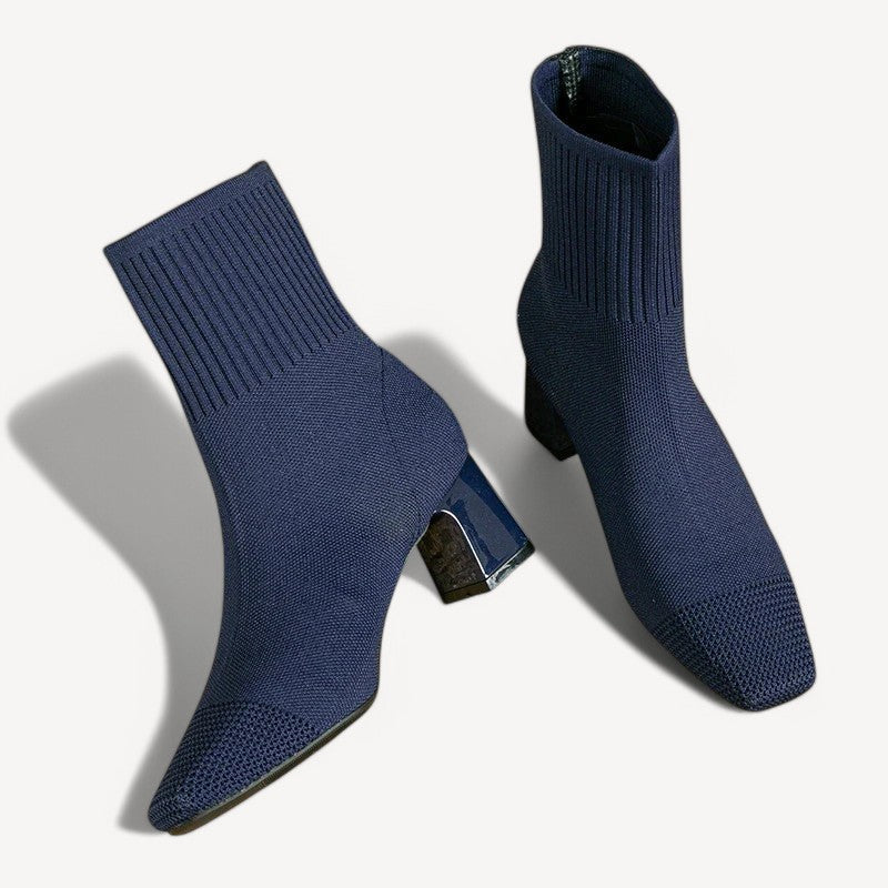 Knit Heeled Ankle Boots