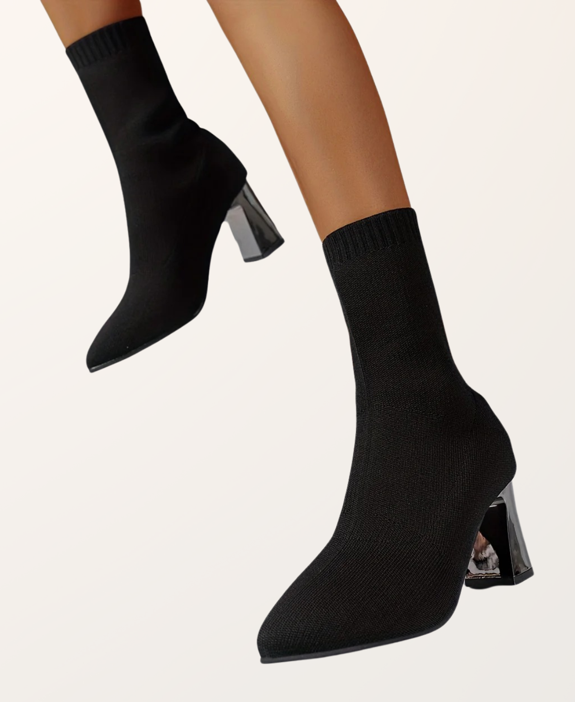Women’s High Heel Sock Boots Block Heel