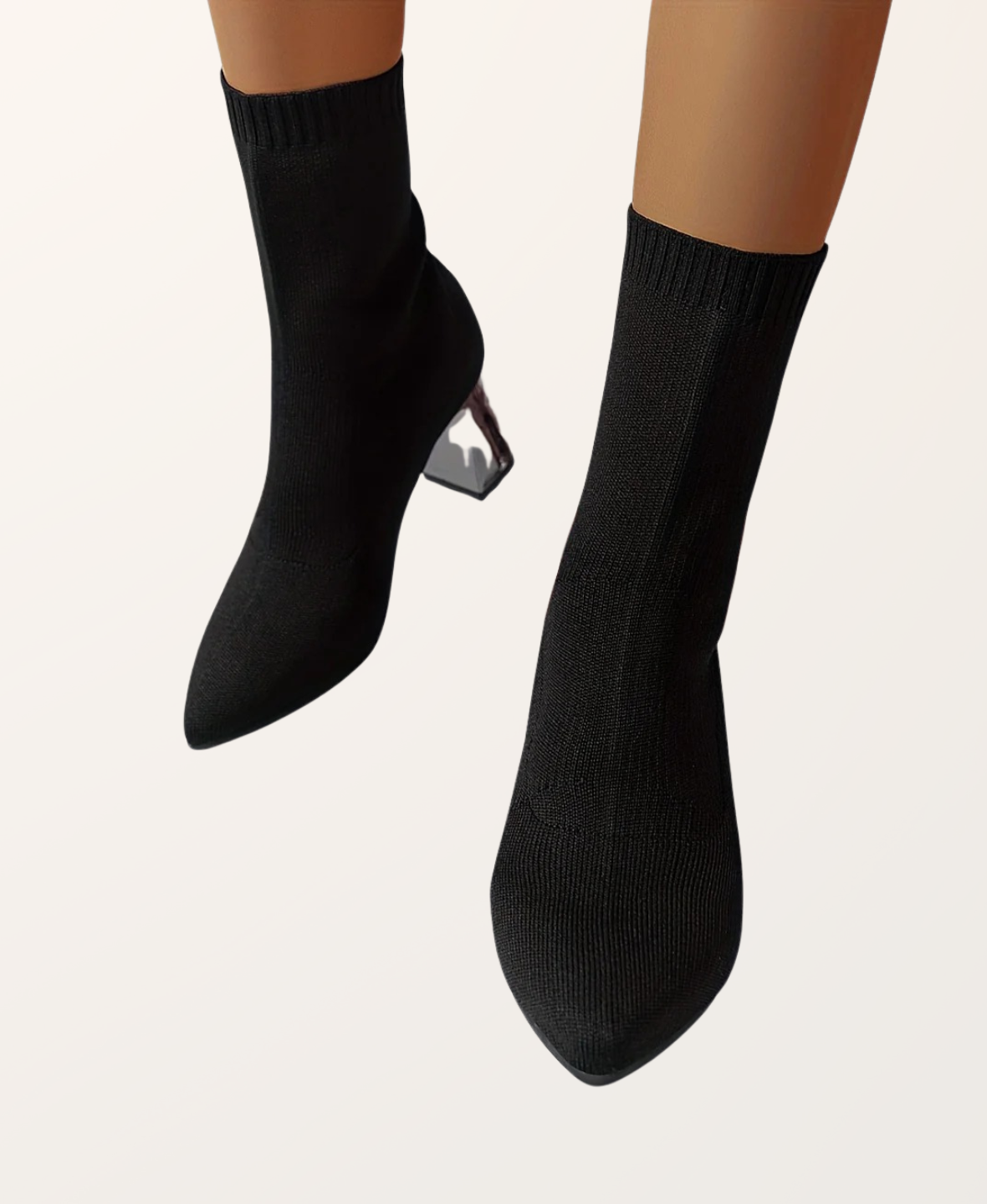 Women’s High Heel Sock Boots Block Heel