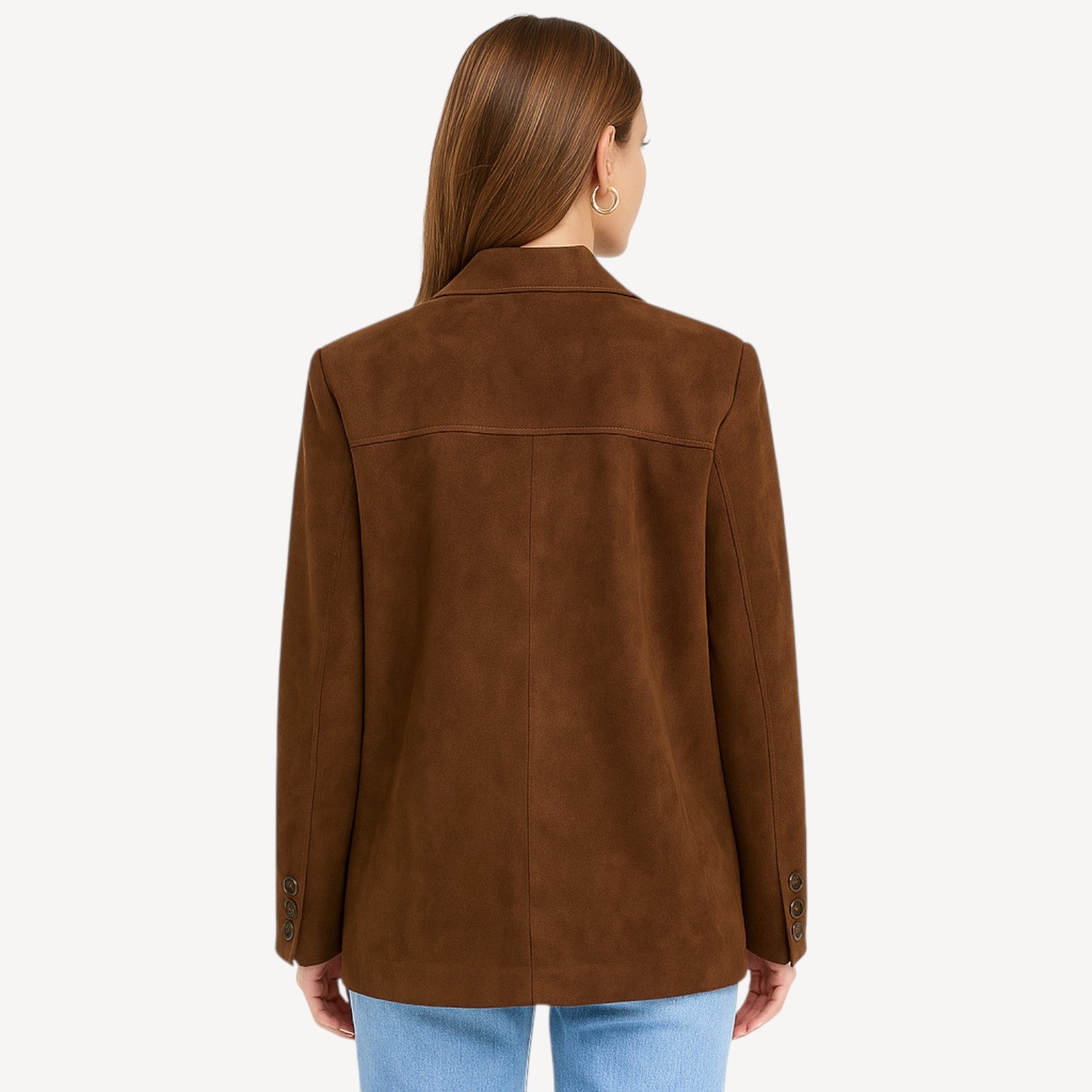 Oversized Brown Suede Blazer