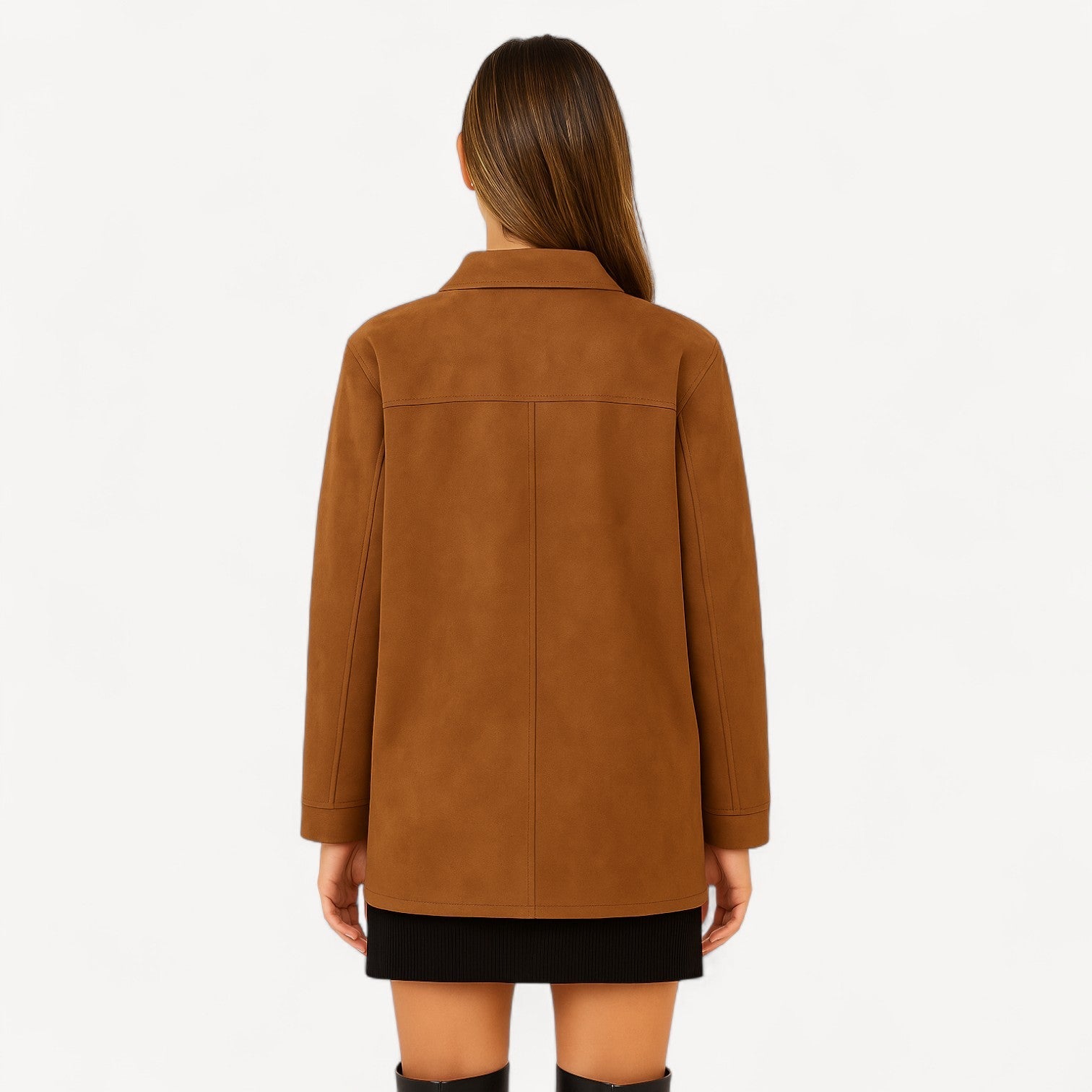 Oversized Camel Suede Jacket
