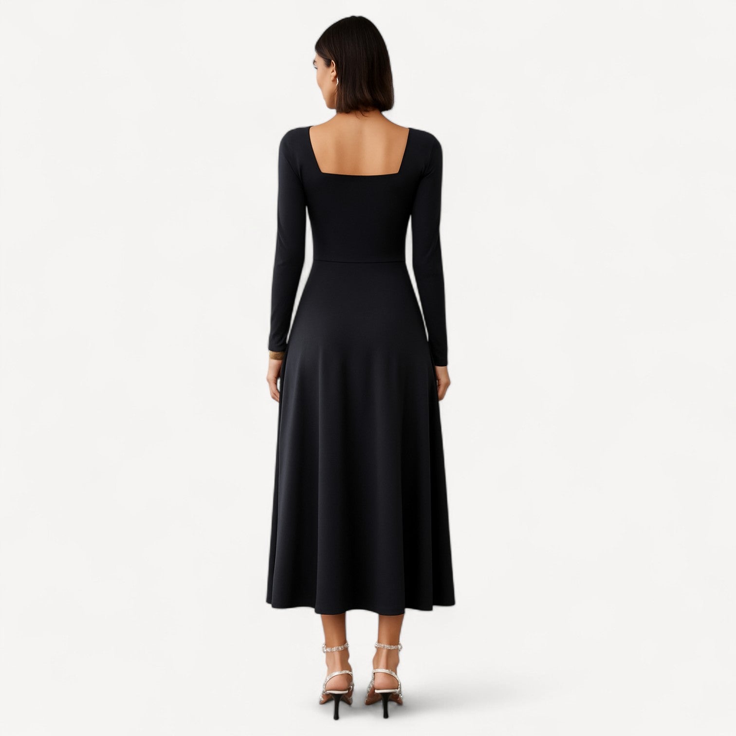 Long Sleeve Square Dress
