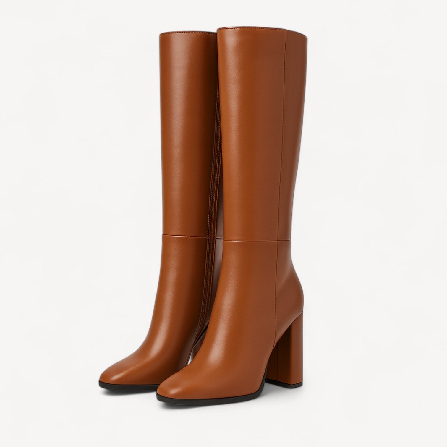 Davies | Women’s Knee High Leather Boots with Zipper