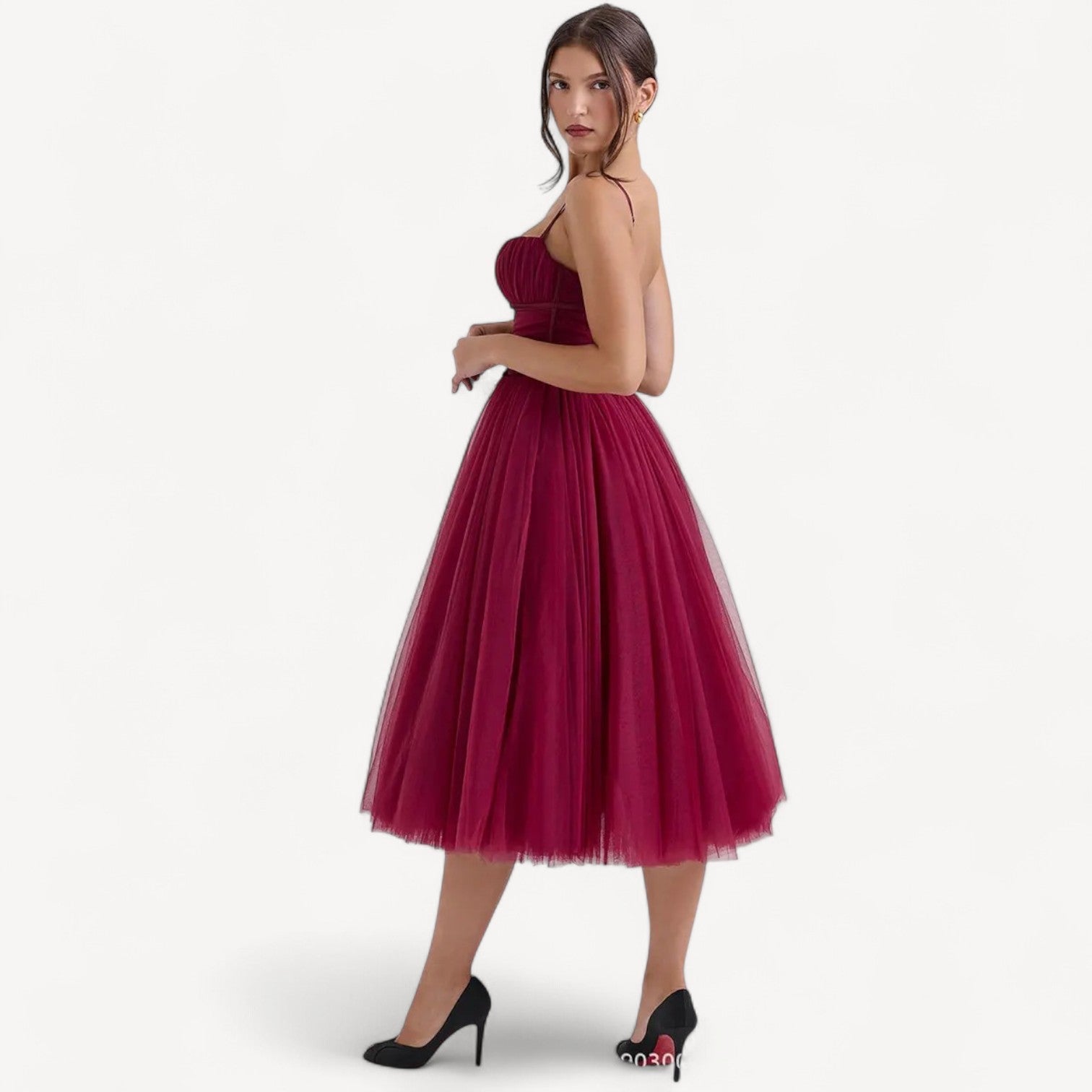 Elegant Tulle Midi Dress
