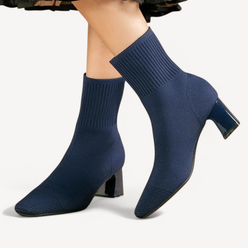 Knit Heeled Ankle Boots