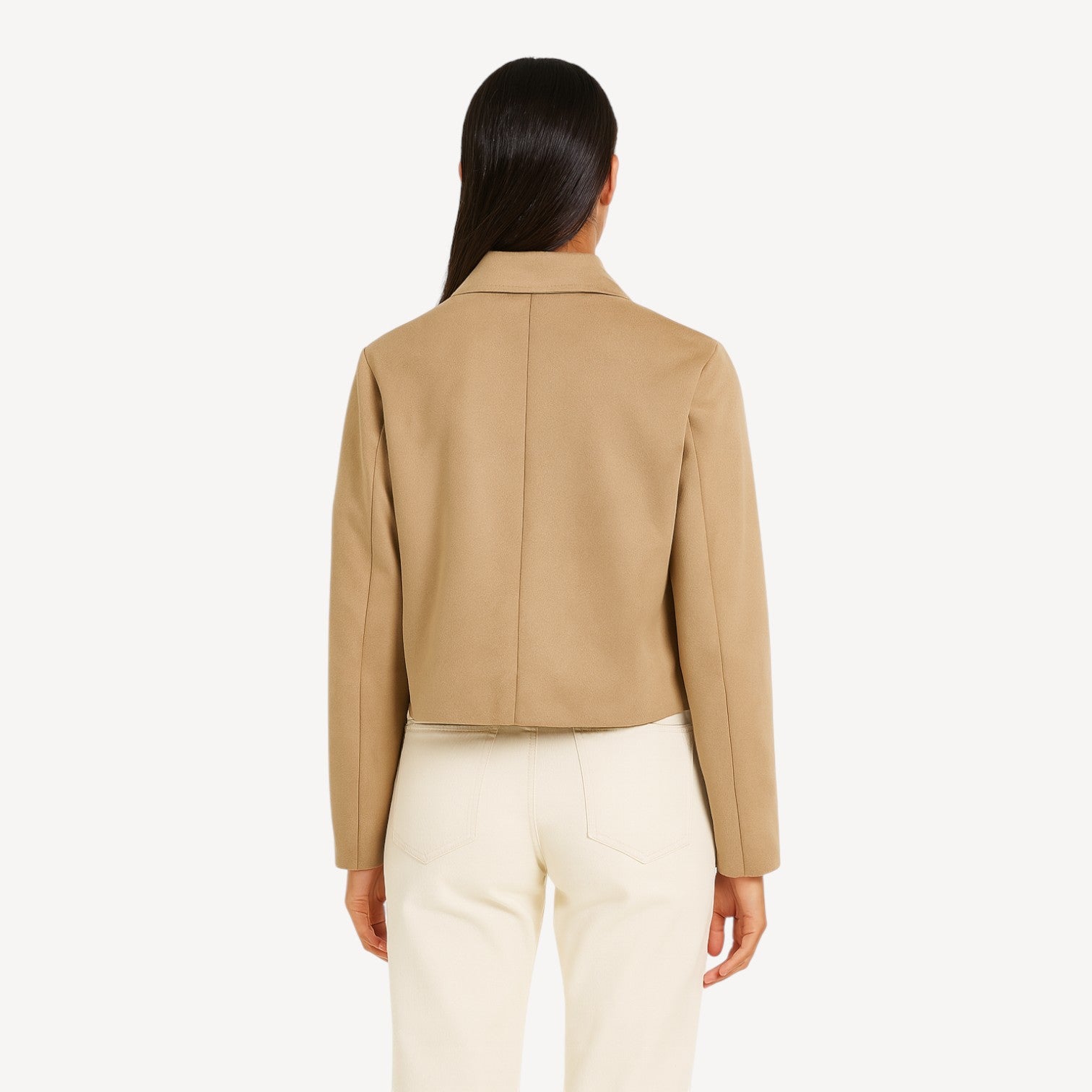 Beige Suede Flap Jacket