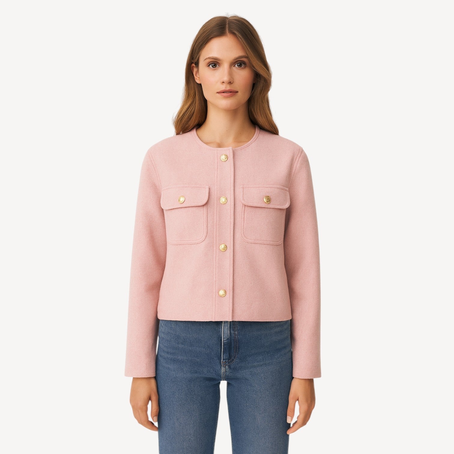 Gold Button Short Blazer