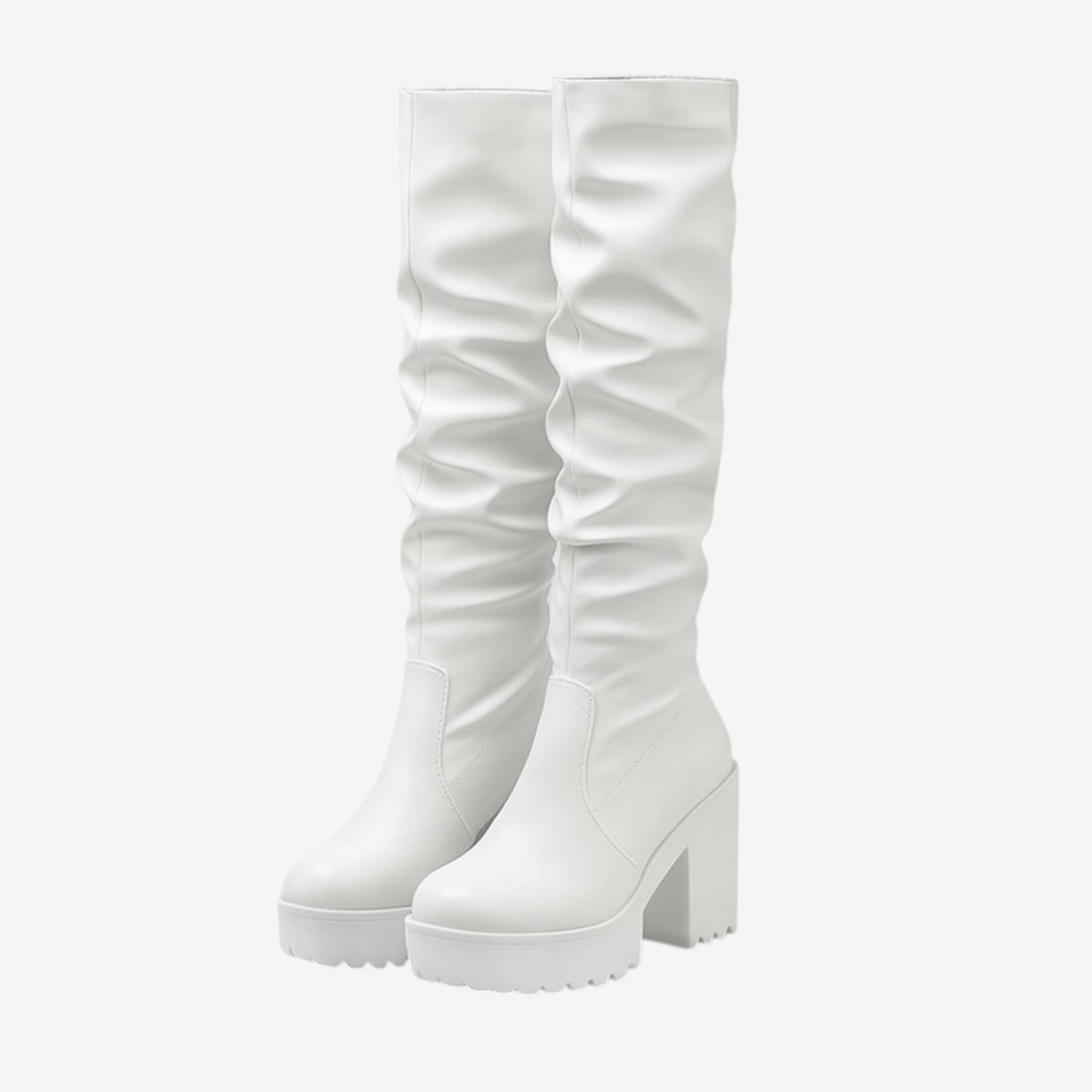 Chunky Heel Knee Boots