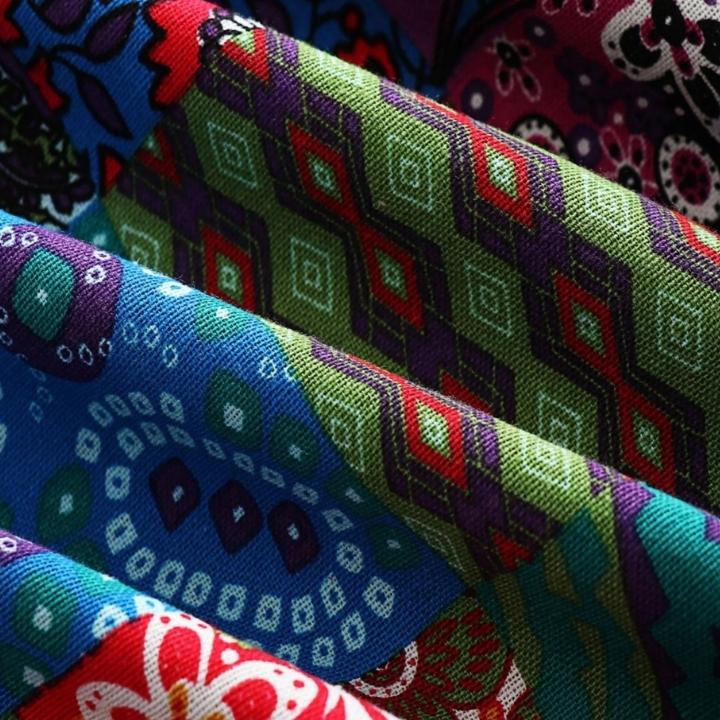 Women's Patchwork Print Hooded Coat