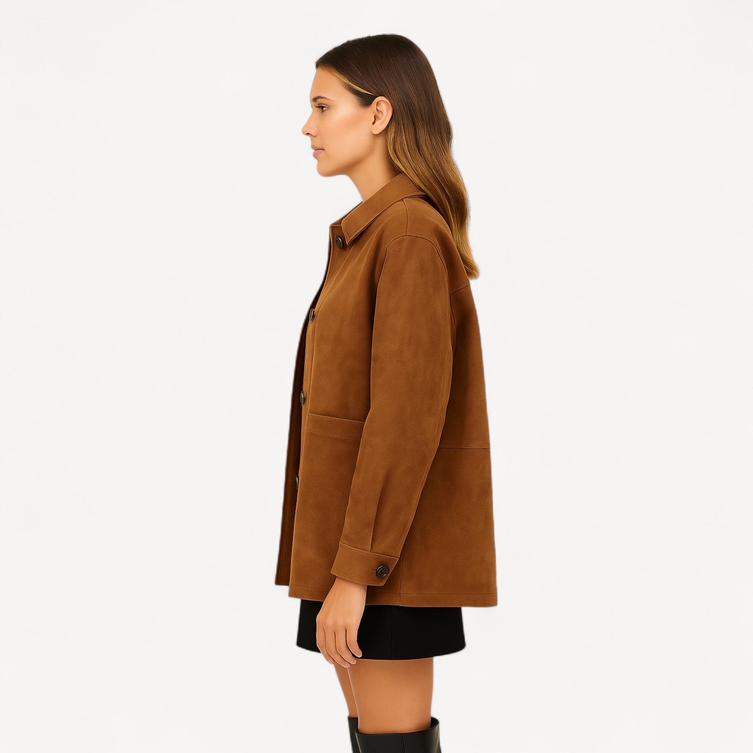 Oversized Camel Suede Jacket