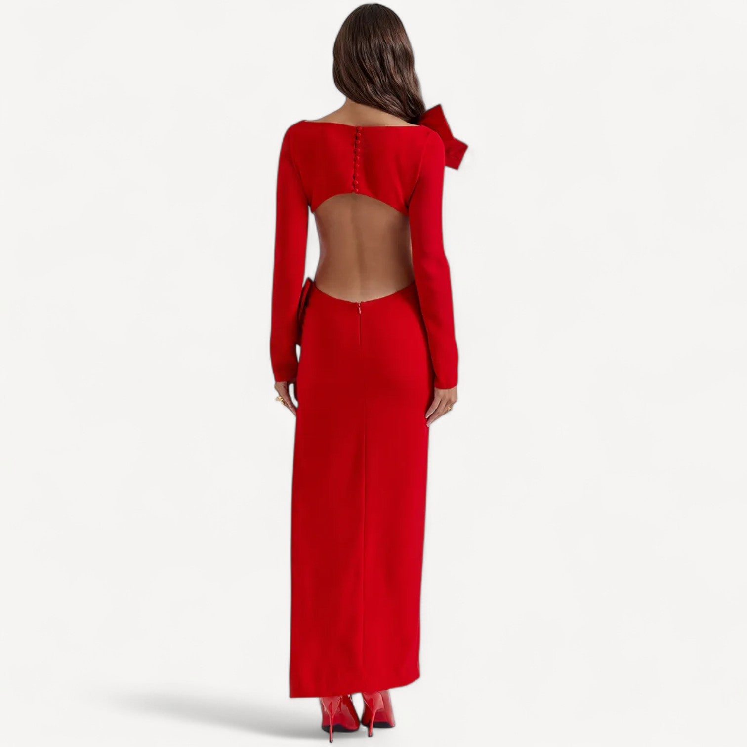 Red Bow Evening Dress