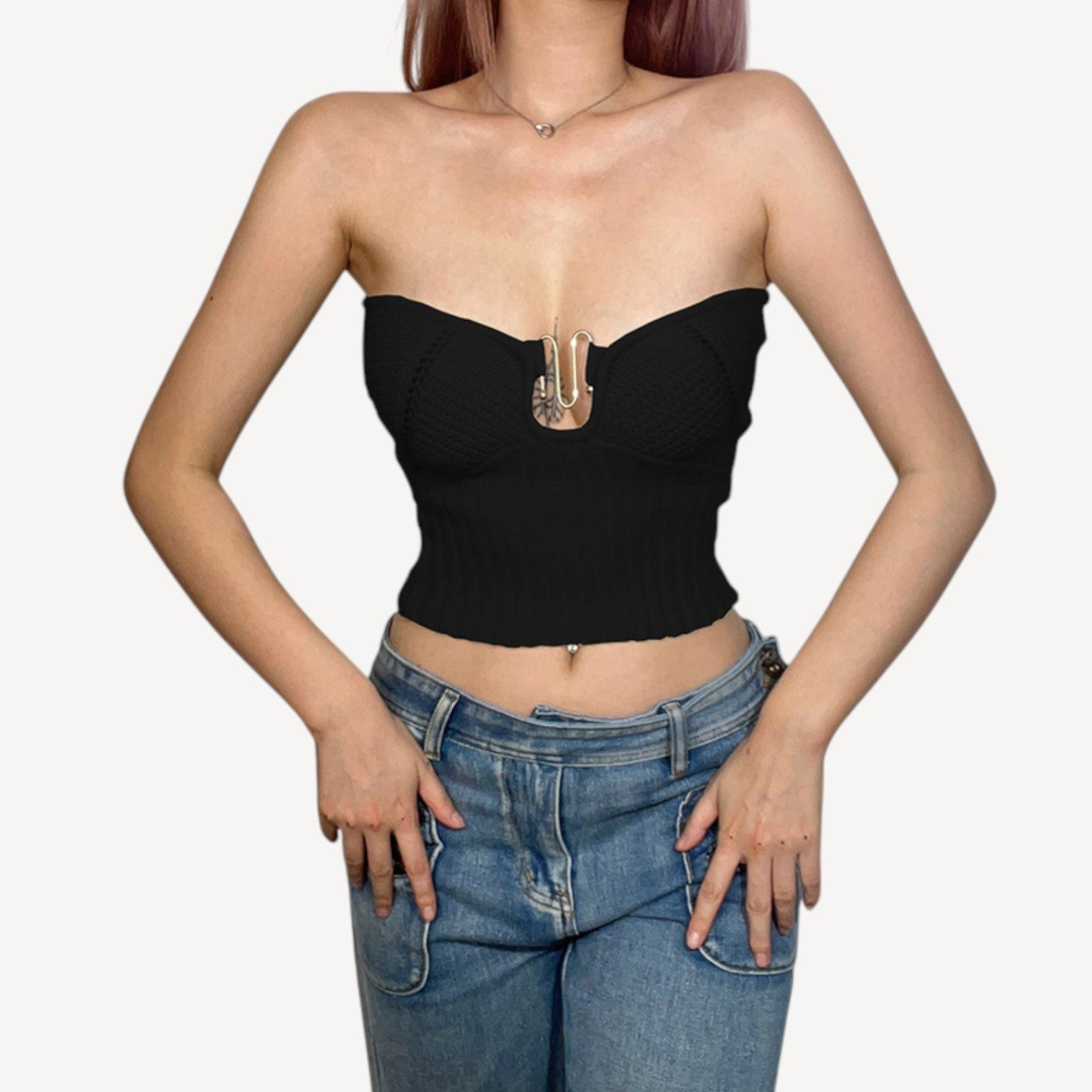 Strapless Knit Party Top