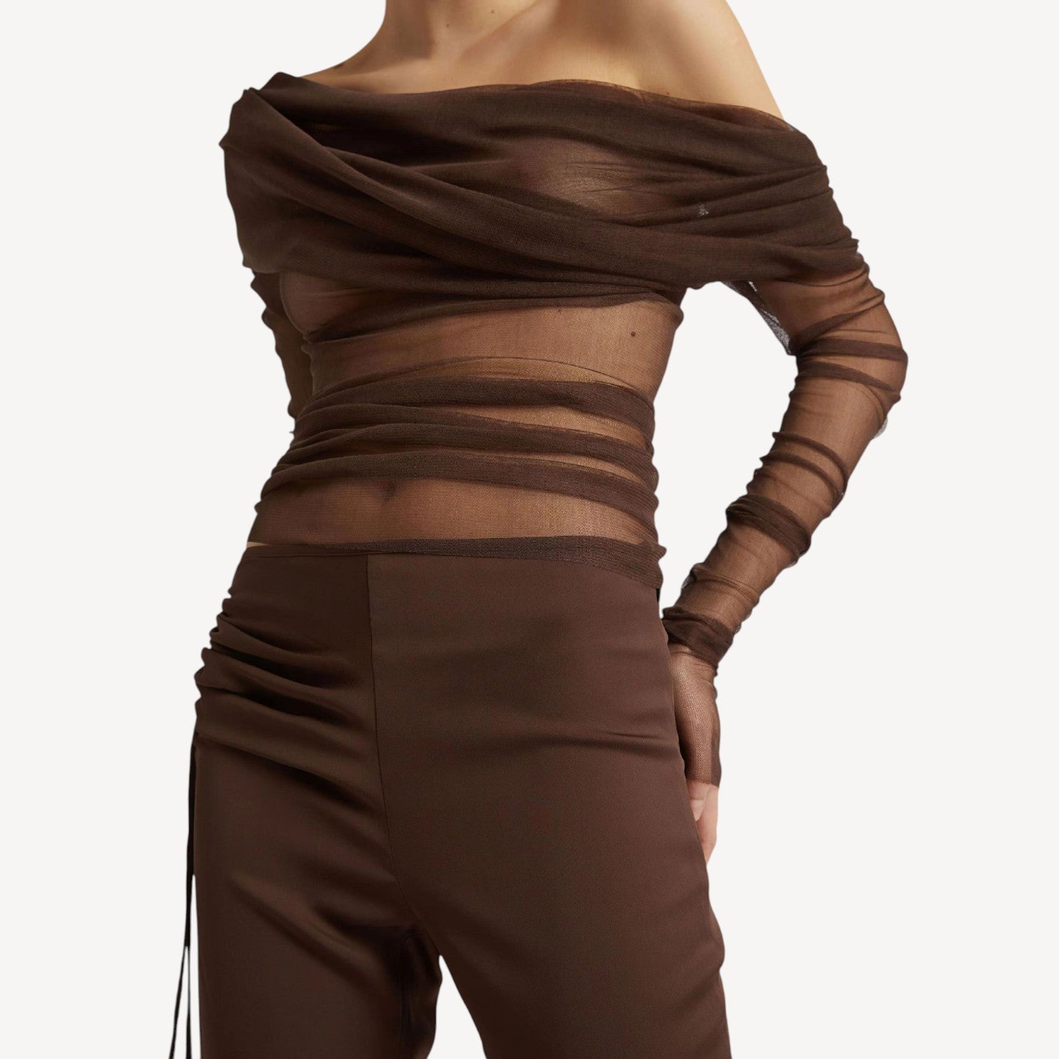 Long Sleeve Mesh Top