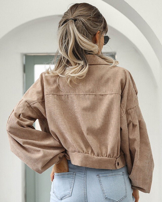 Cropped Corduroy Style Jacket