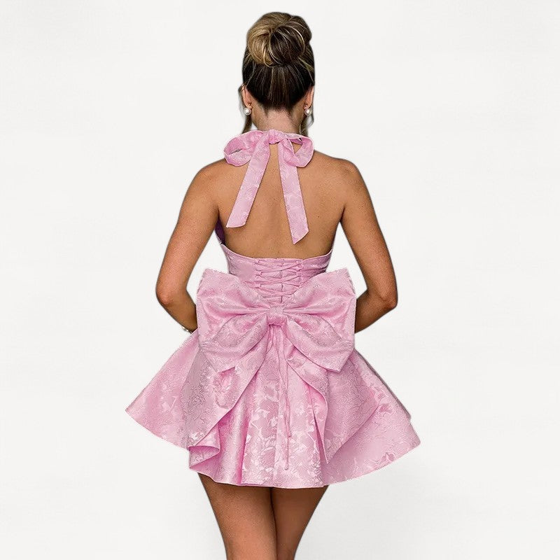 Backless Bow Halter Mini