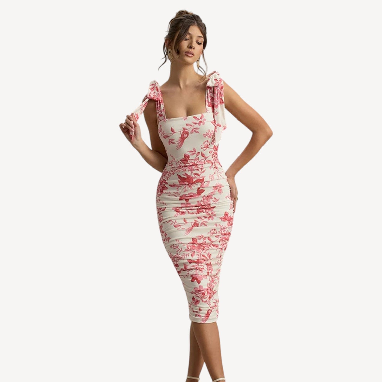 Floral Bodycon Midi Dress