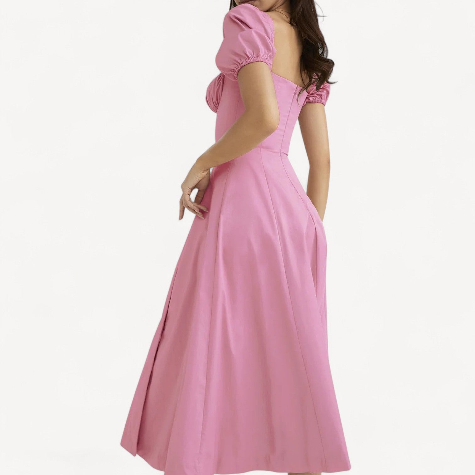 Puff Sleeve Midi Dress