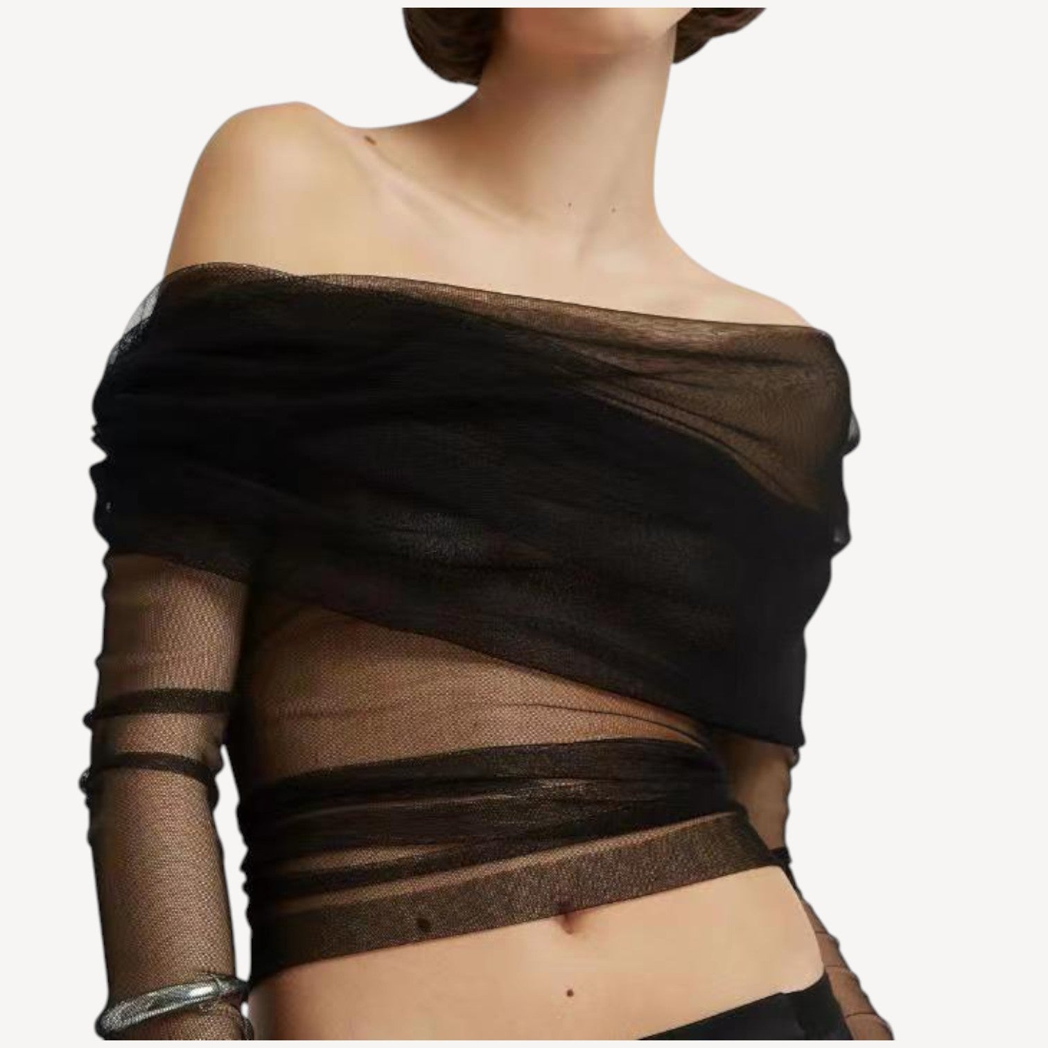 Long Sleeve Mesh Top