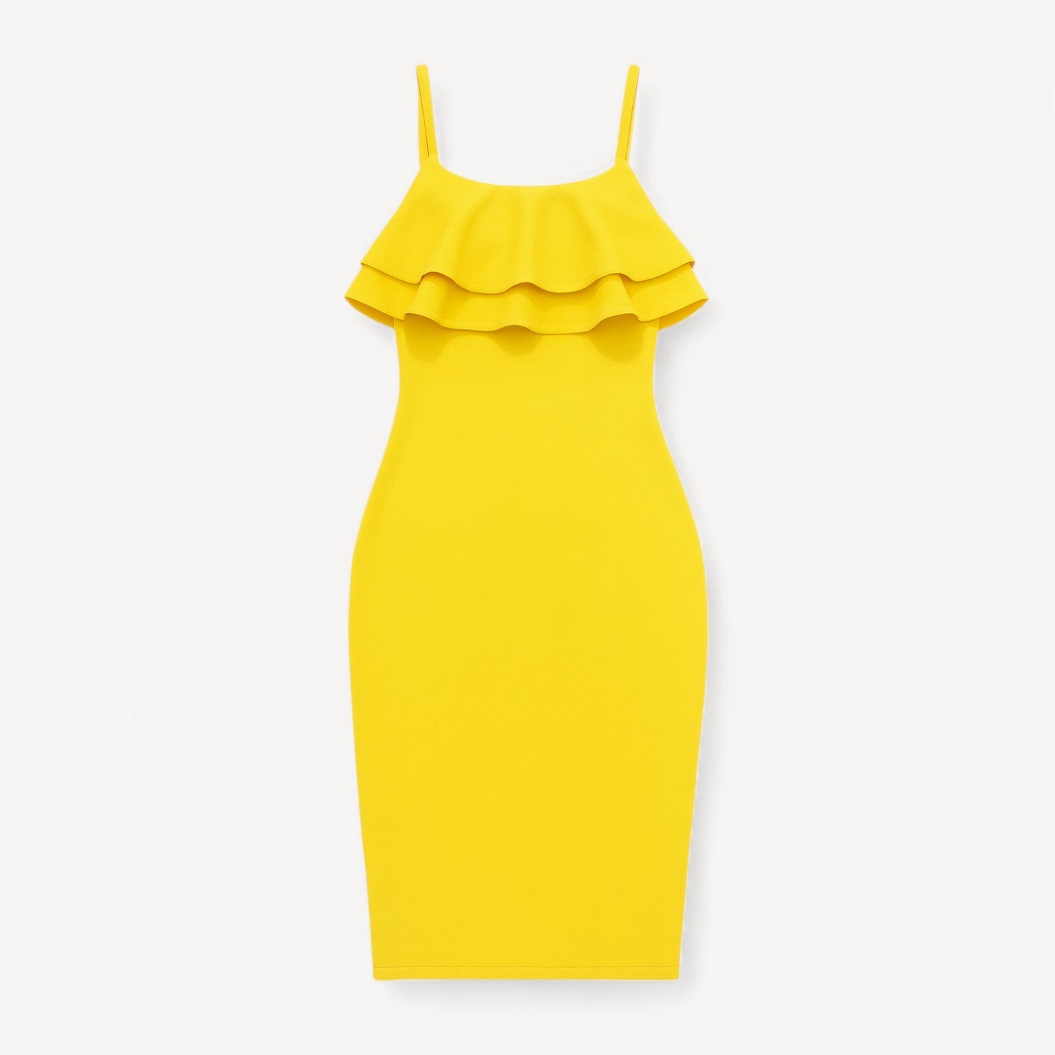 Ruffle Front Midi Dress