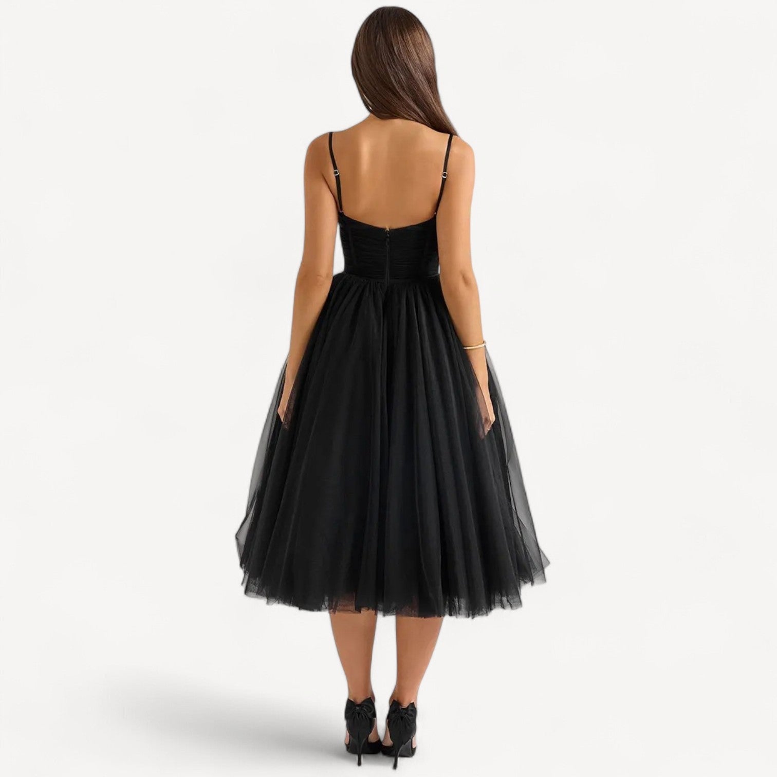 Elegant Tulle Midi Dress