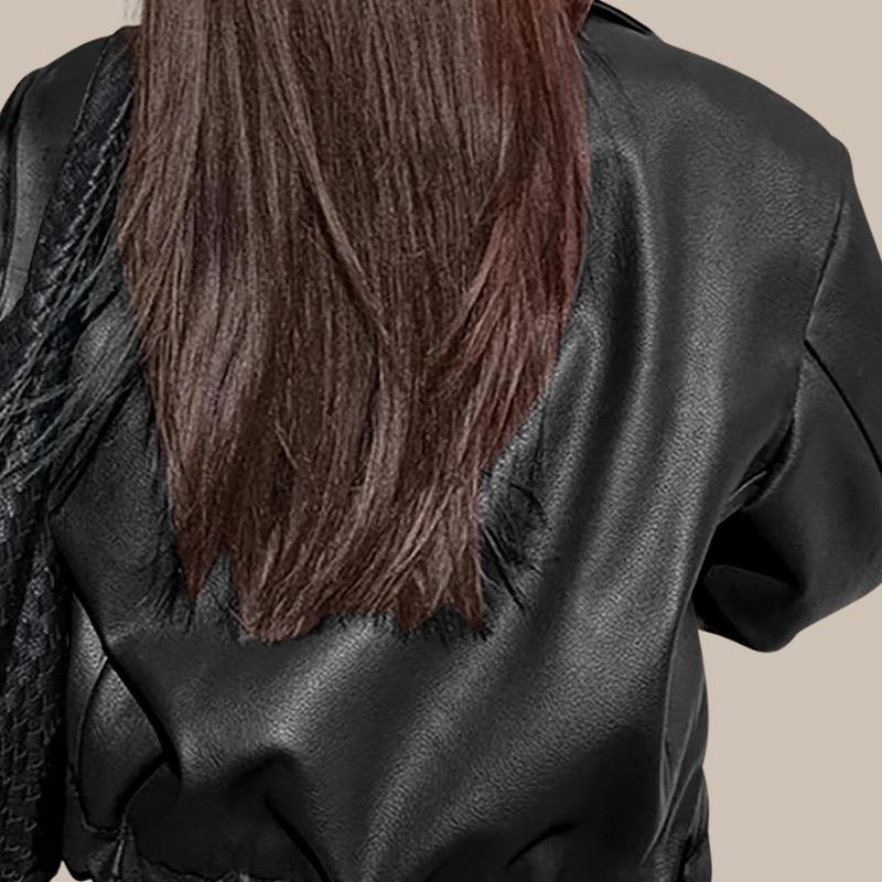 AMELIA – RETRO OVERSIZED LEATHER-LOOK JACKET