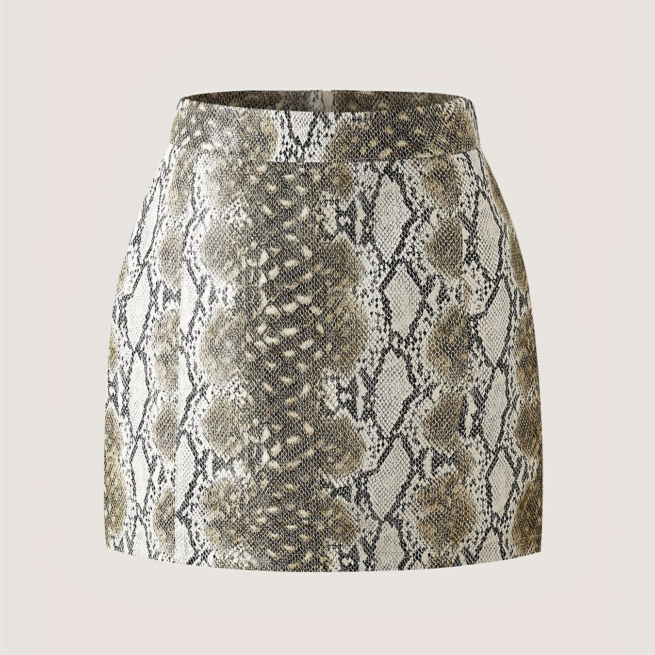 Arlena™ Snake-Pattern Leather Skirt