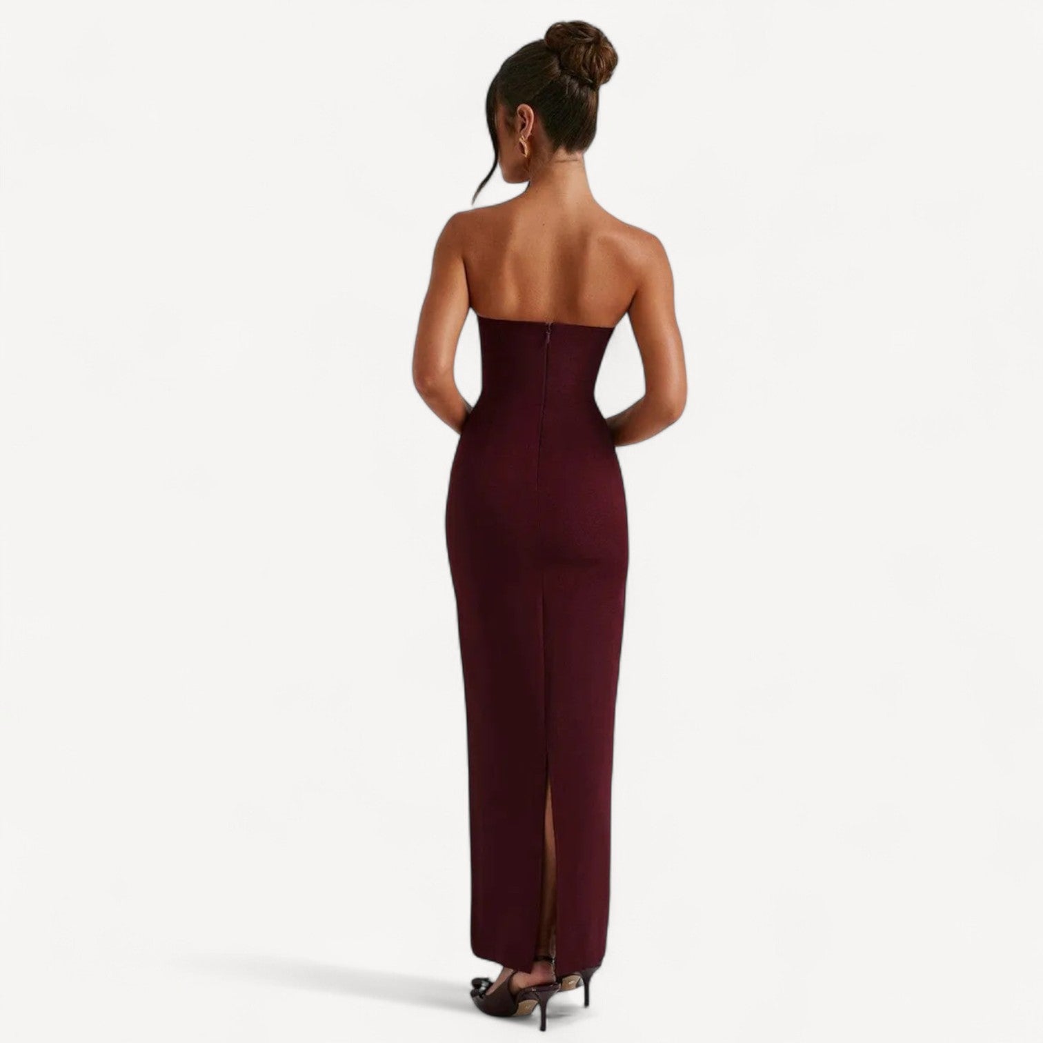 Strapless Dress with Scarf