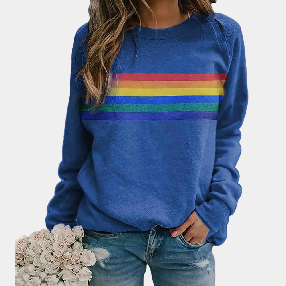 Rainbow Stripe Crewneck Sweatshirt