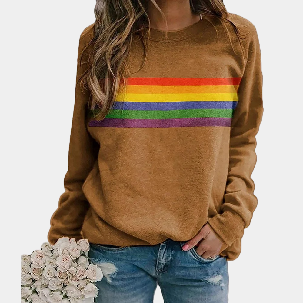 Rainbow Stripe Crewneck Sweatshirt