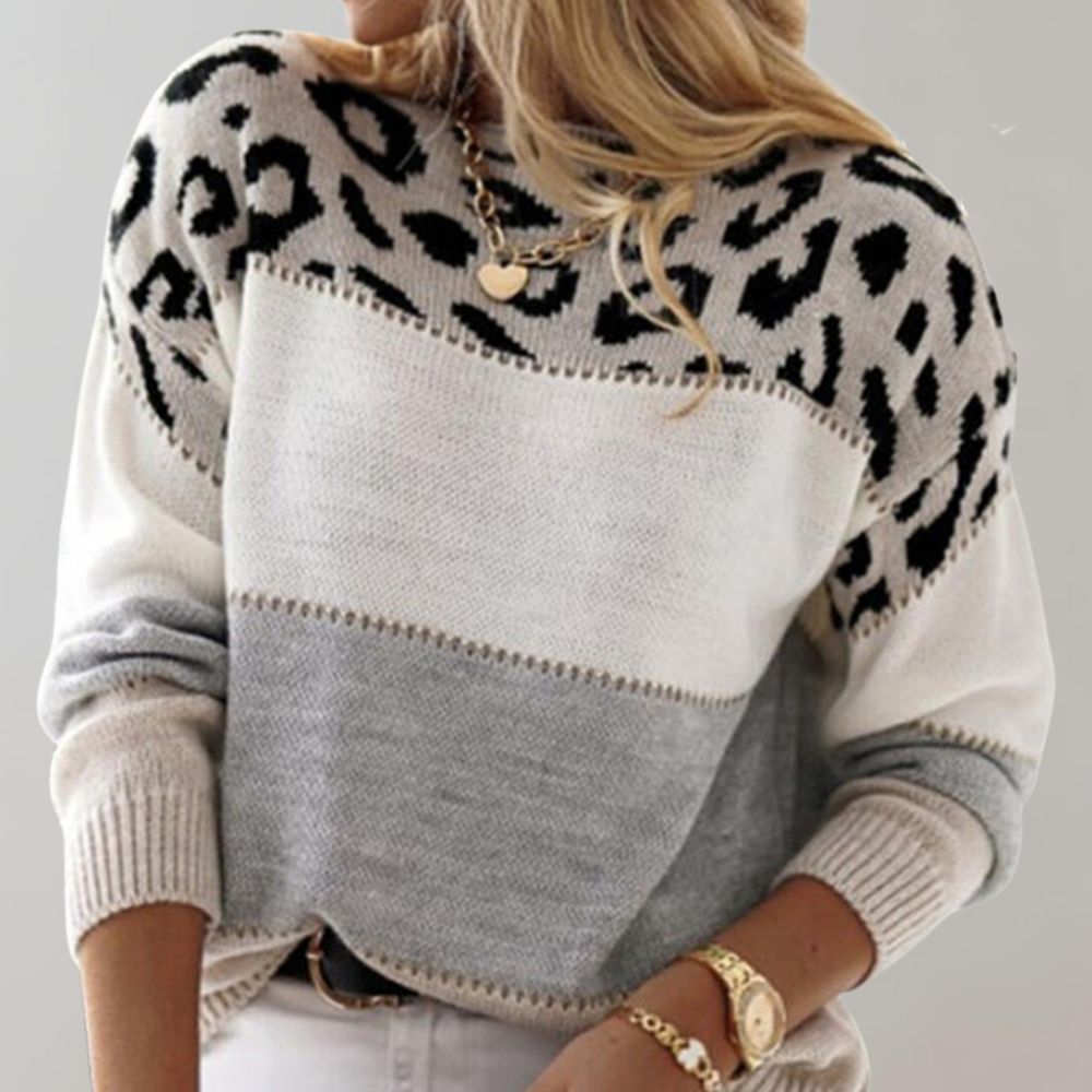 Chic Leopard Colorblock Sweater