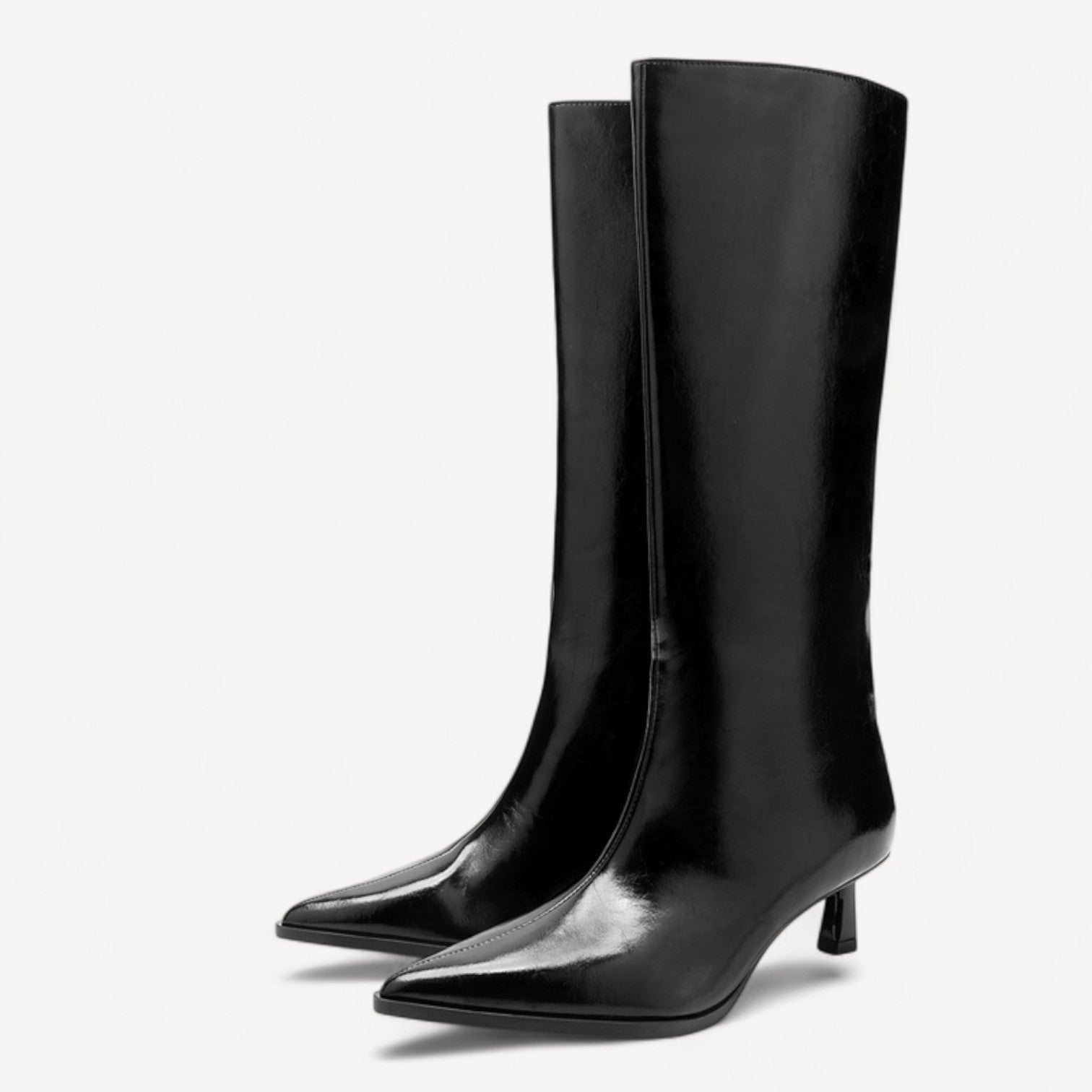 Black Pointed Knee Boots