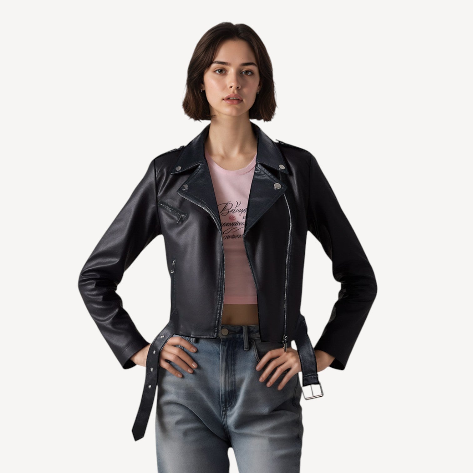 Women’s Vegan Biker Jacket